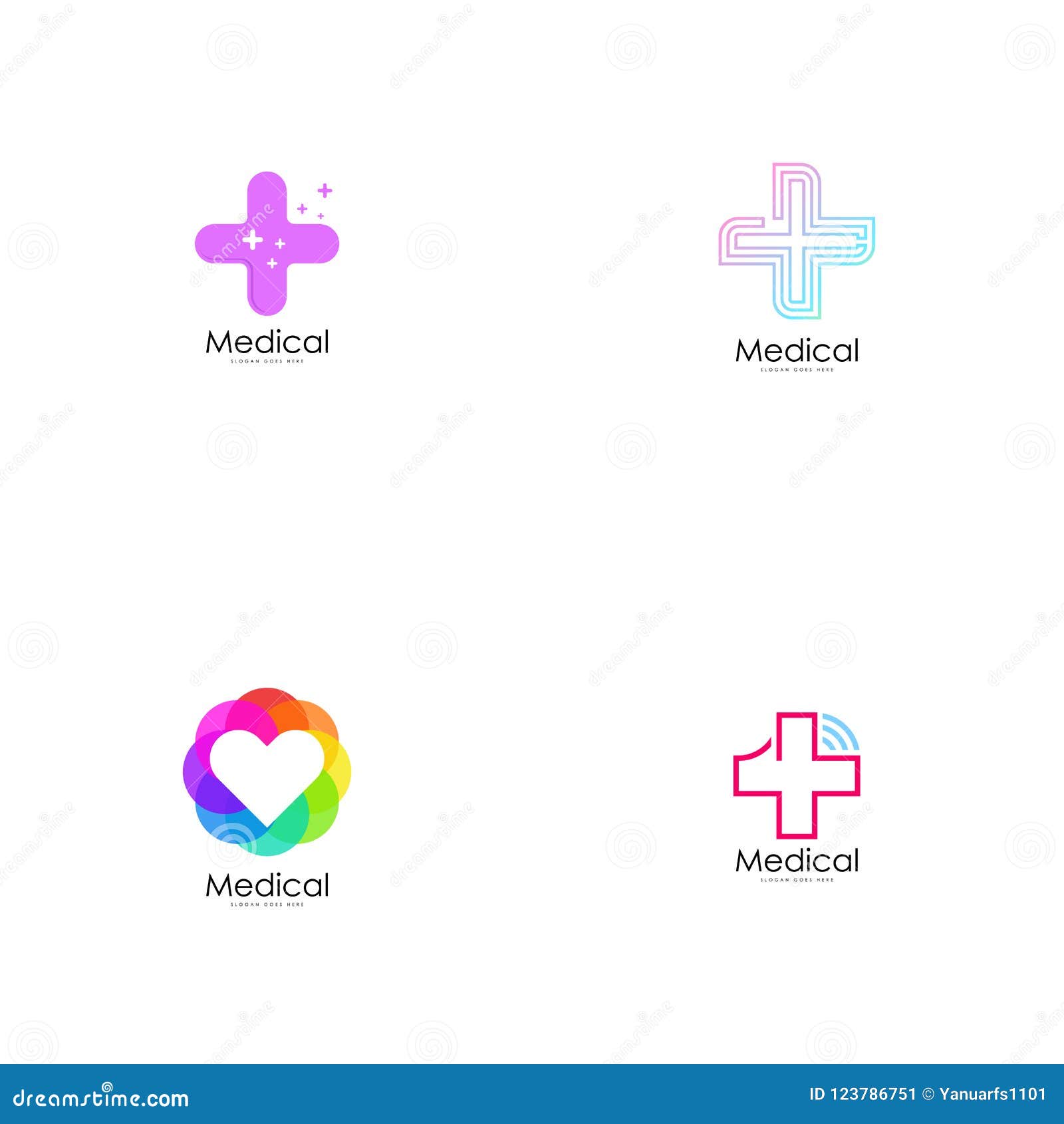 Medisch Logo Template Embleemmalplaatje Voor Uw Zaken Stock Illustratie