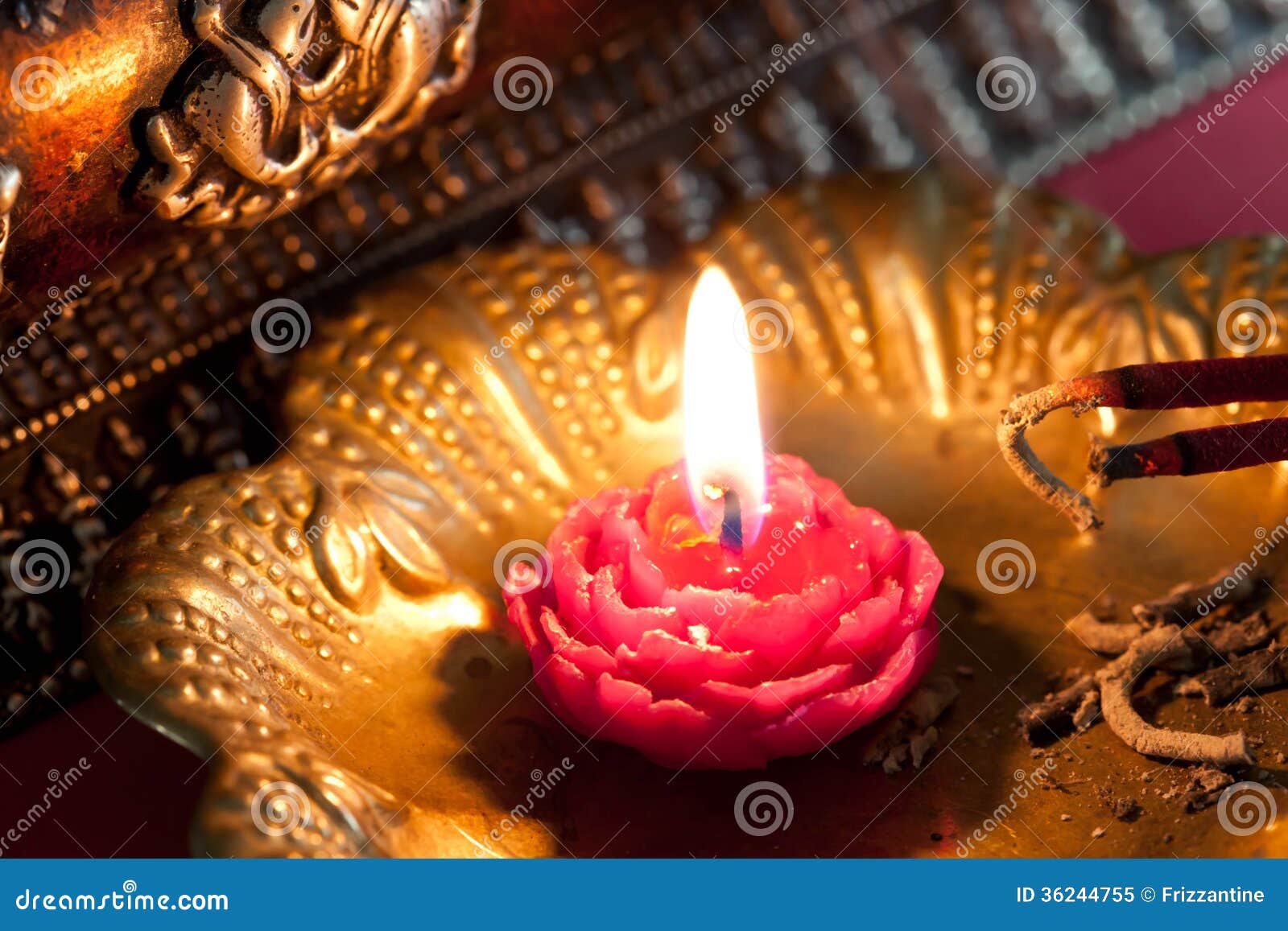 Meditation With Incense And A Candle Royalty Free Stock Photo ...