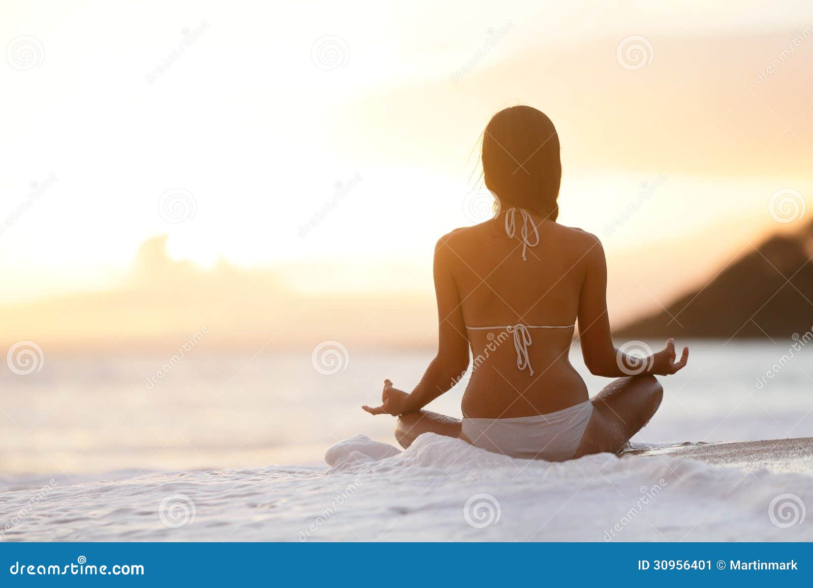 People Relaxing On The Beach Sunset