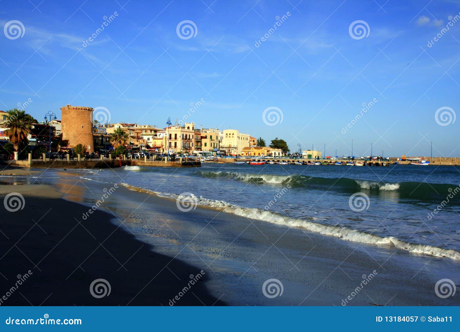 Mediterranean Fishing Village Seascape. Sicily Royalty Free Stock ...