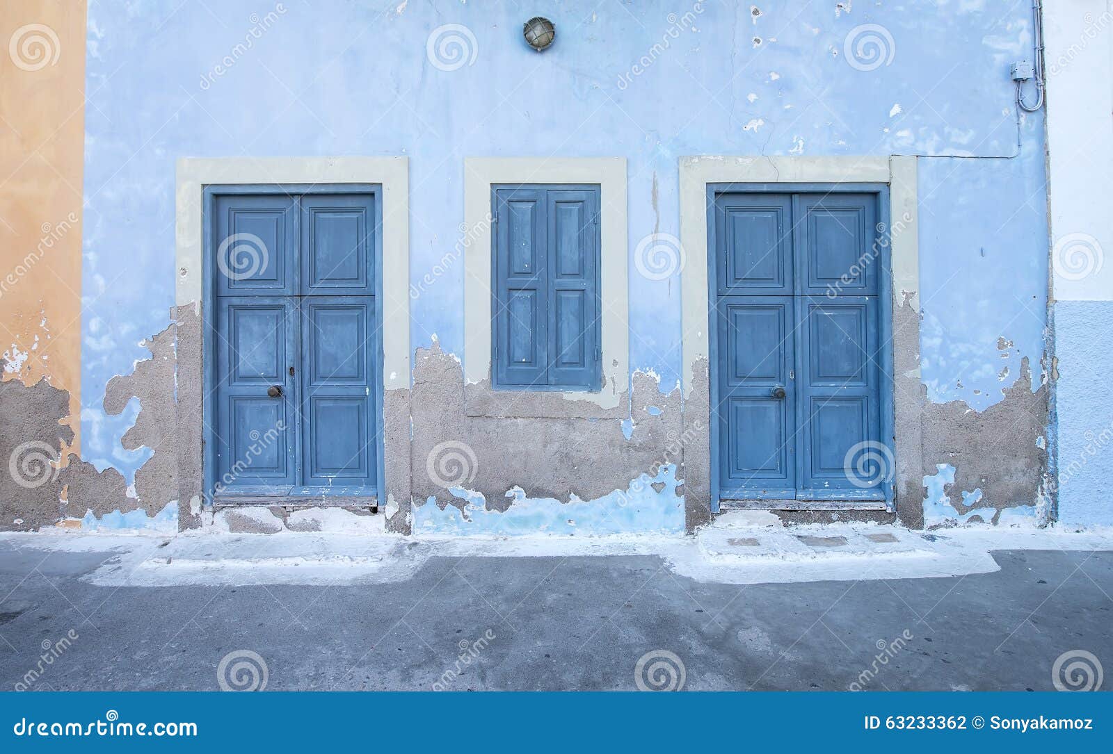 898 #83A427 Mediterranean Style Exterior. Blue Wooden Doors And Window Shutters On image Mediterranean Style Entry Doors 39631300