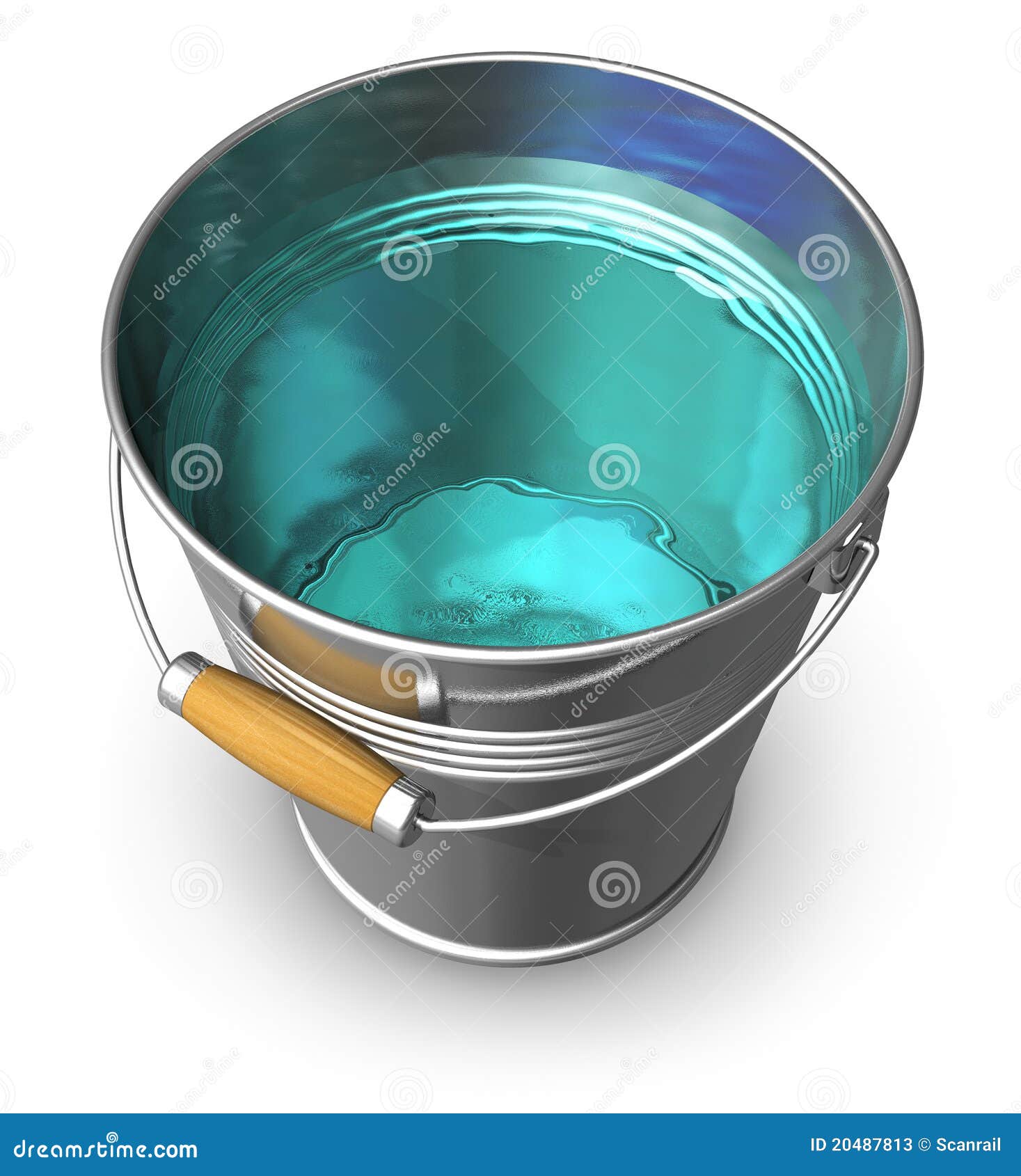 Metal Bucket Full Of Clear Water Stock Photos  Image: 20487813