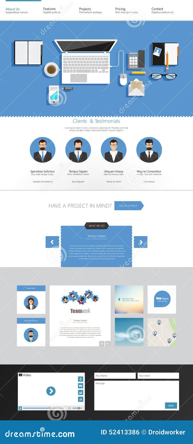 Modern Business Website Template Design Stock Vector Image 52413386 Modern Business Website Templates