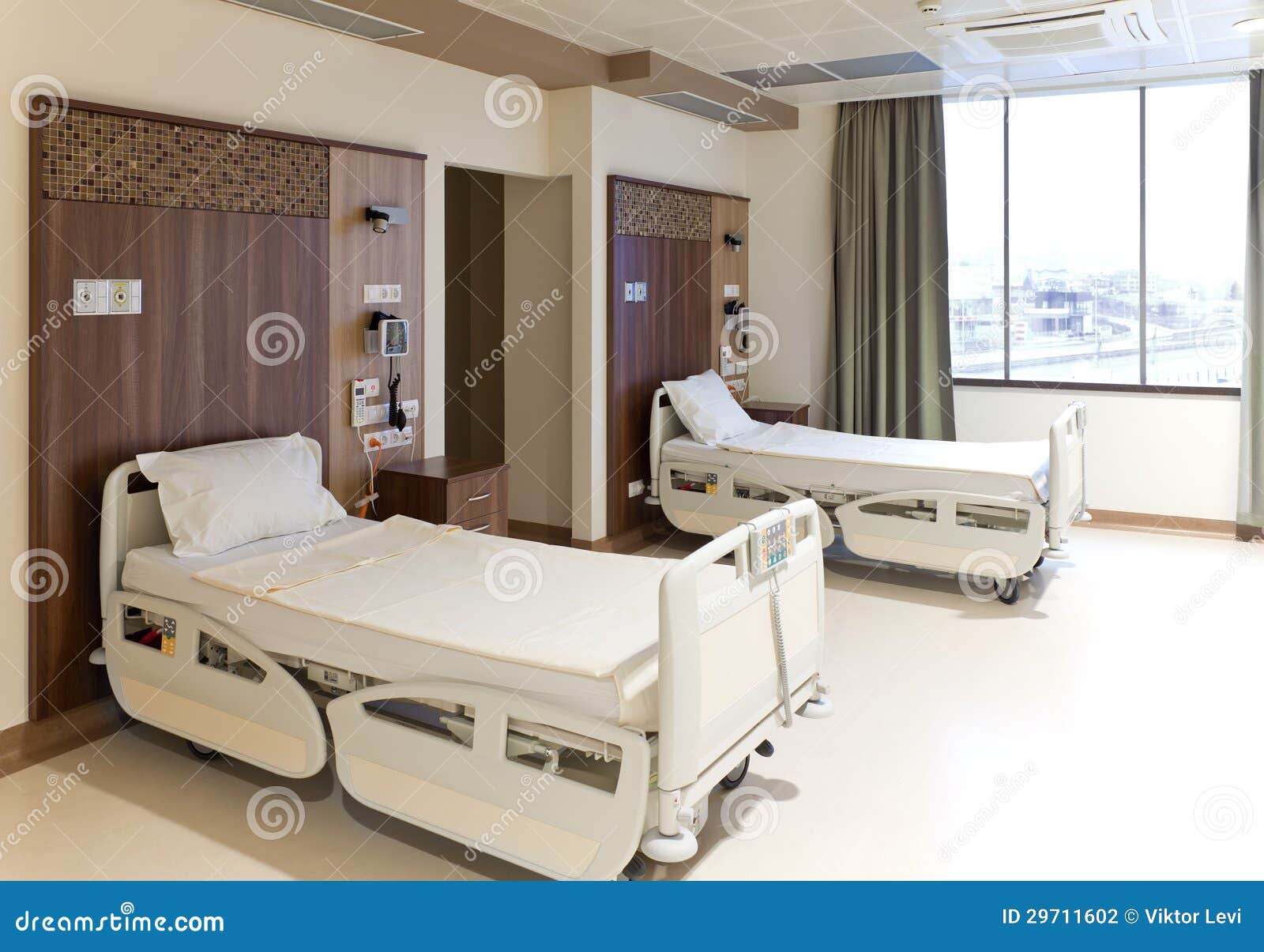 Empty Cartoon Hospital Bed