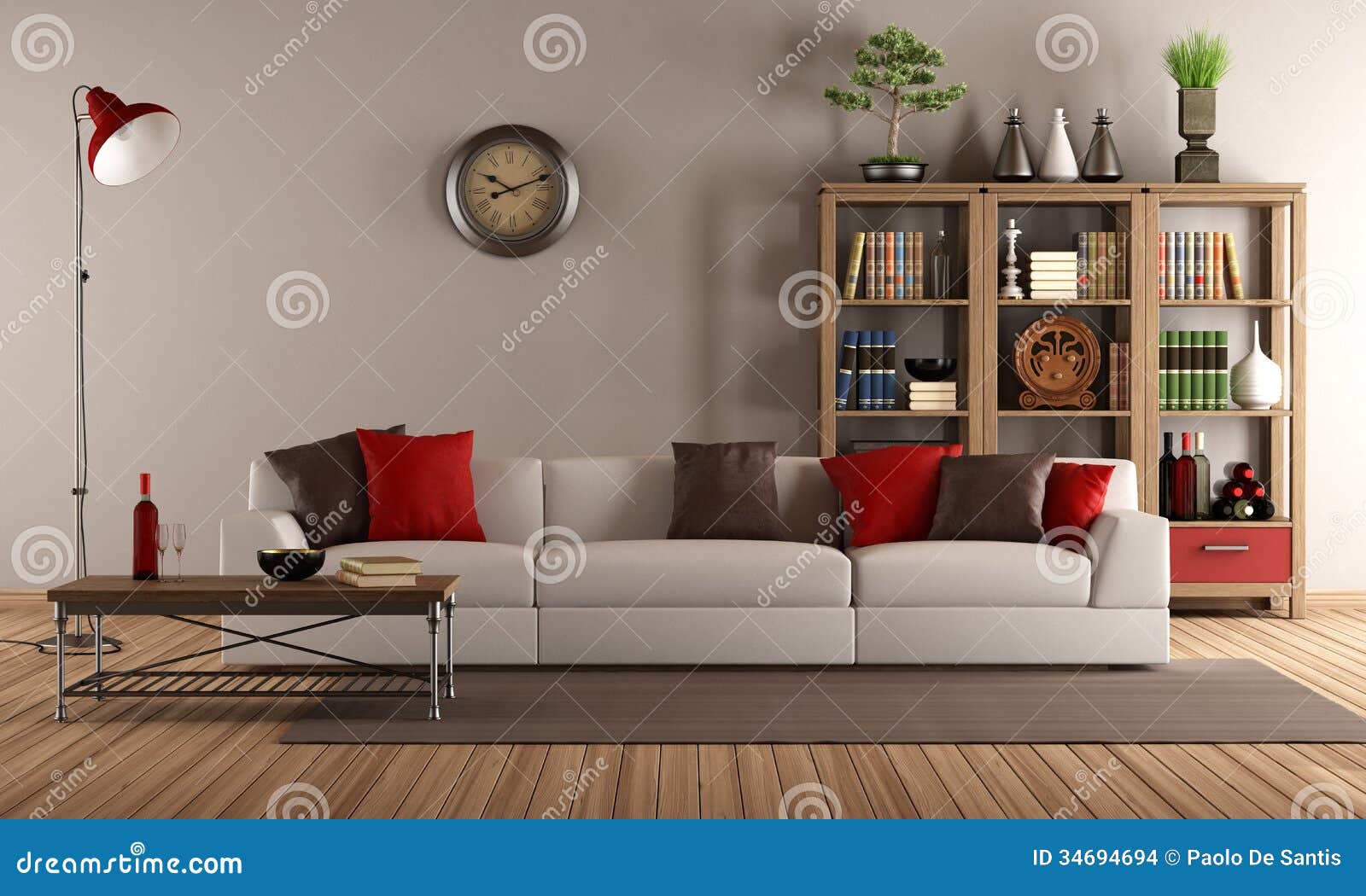 Modern Sofa In A Vintage Living Room Stock Images - Image: 34694694