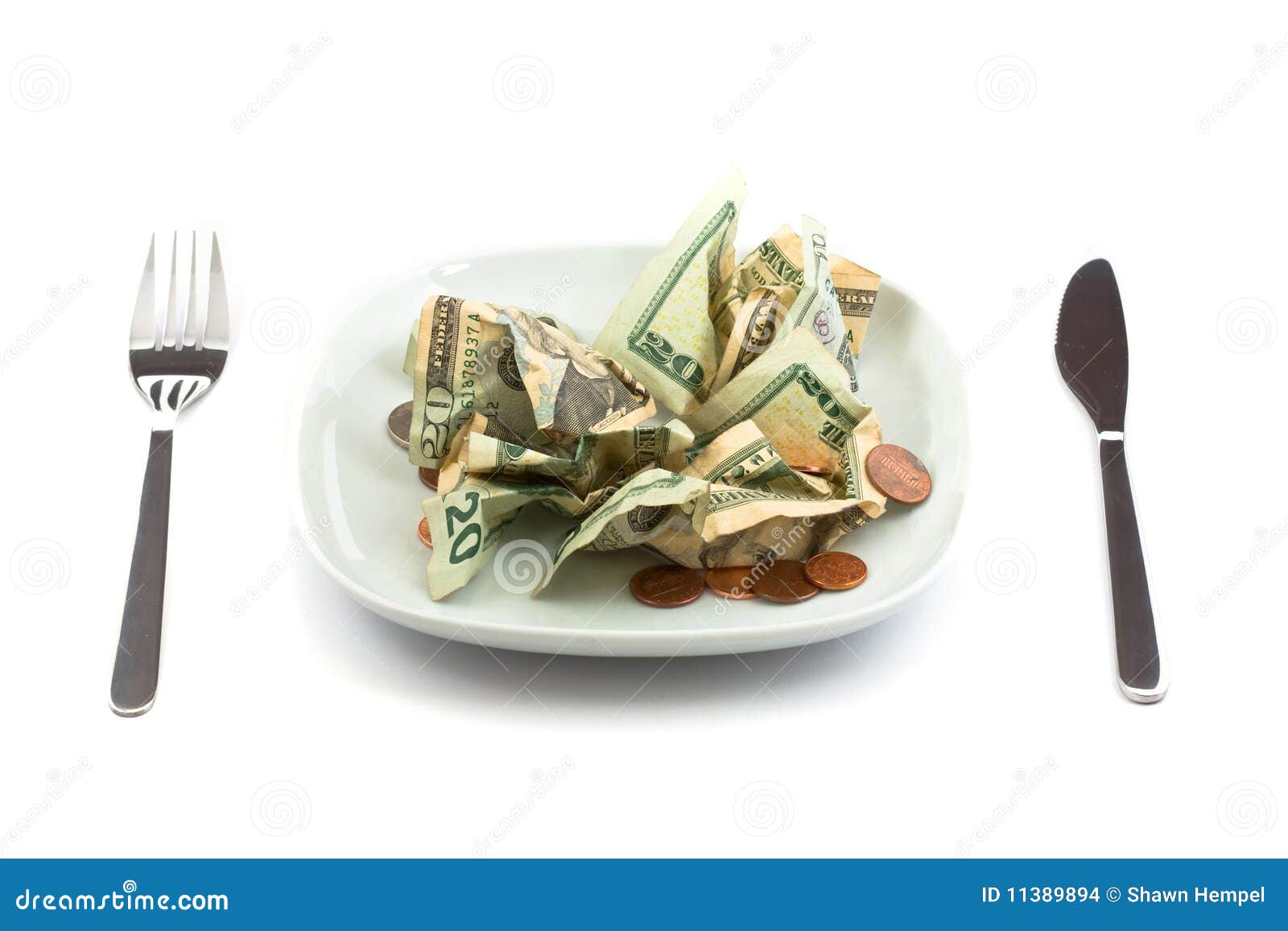 Money Salad With Dressing Of Coins Stock Images - Image: 11389894