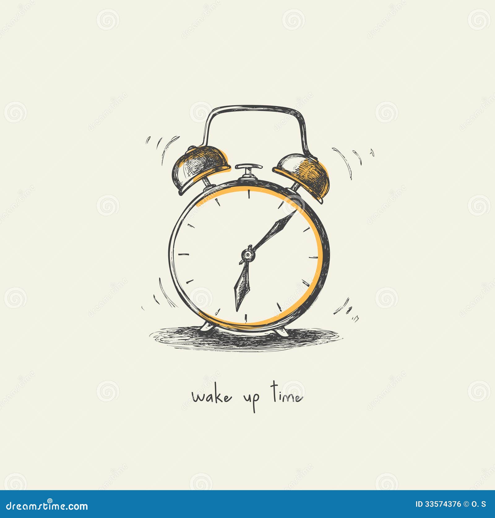 Morning Clock - Drawing Royalty Free Stock Image - Image: 33574376