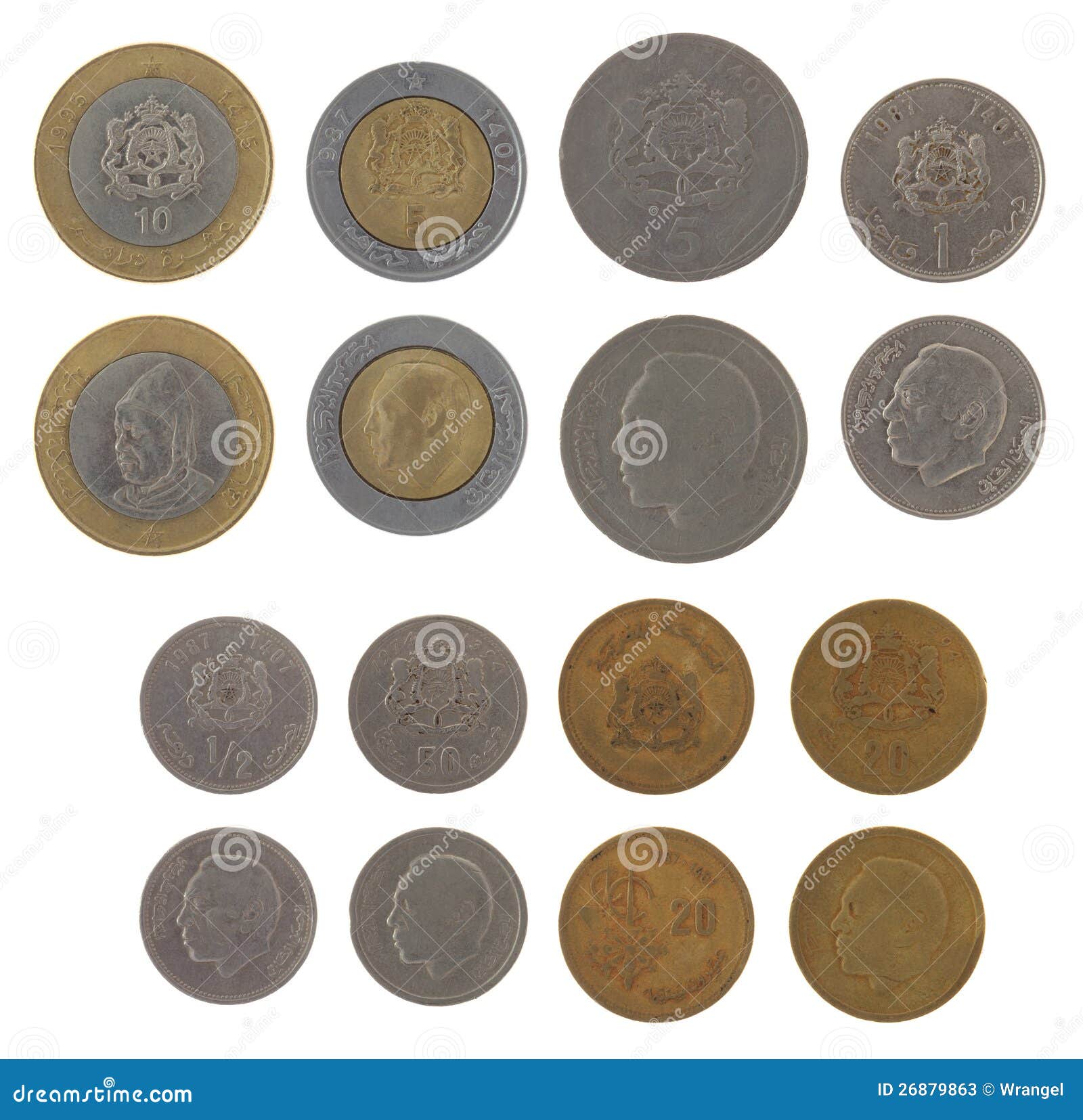Moroccan+Dirham+Symbol Moroccan dirham coins depicting King Hassan II of Morocco. Obverse and ...