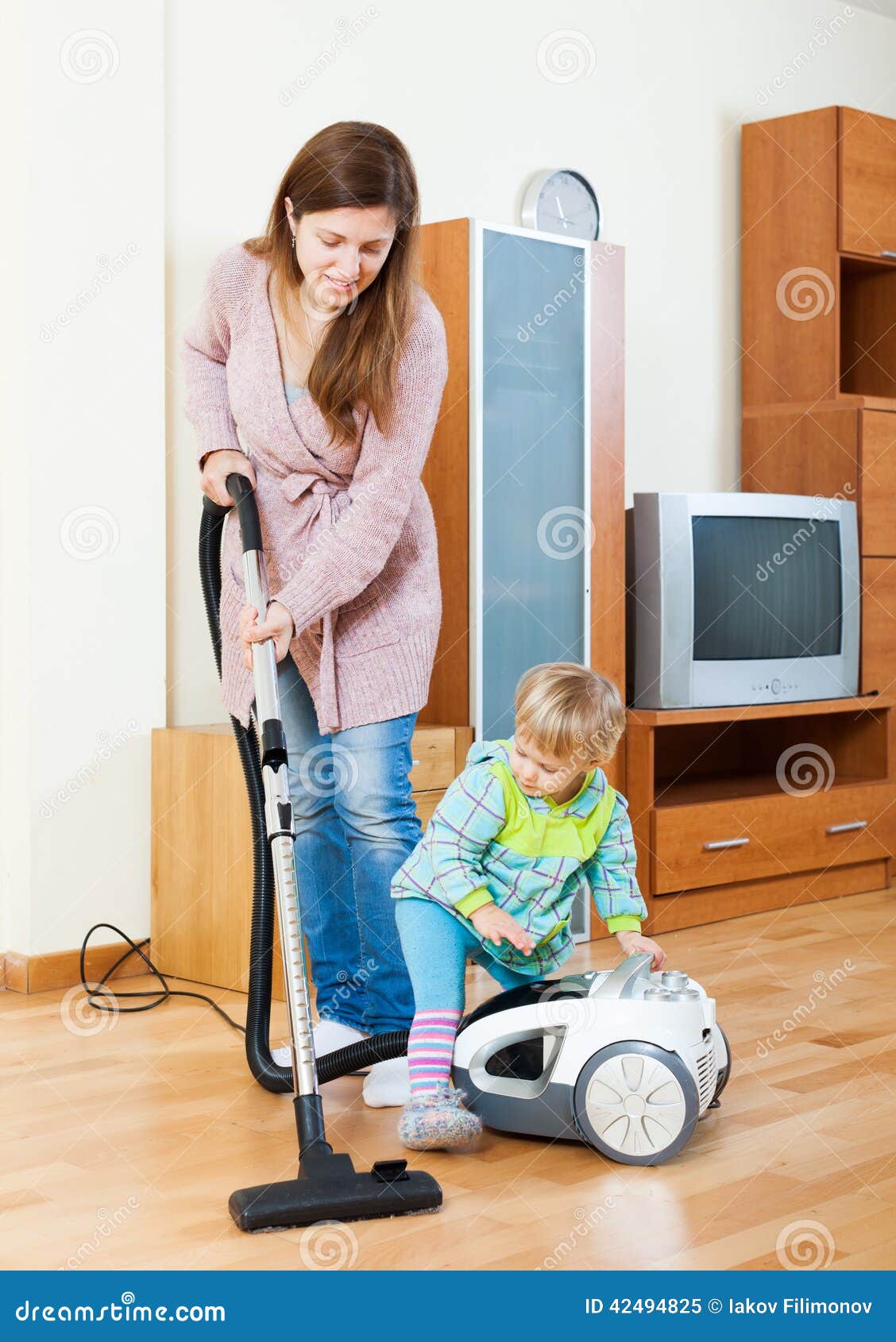 Girl Cleaning Living Room Girl Cleaning Living Room