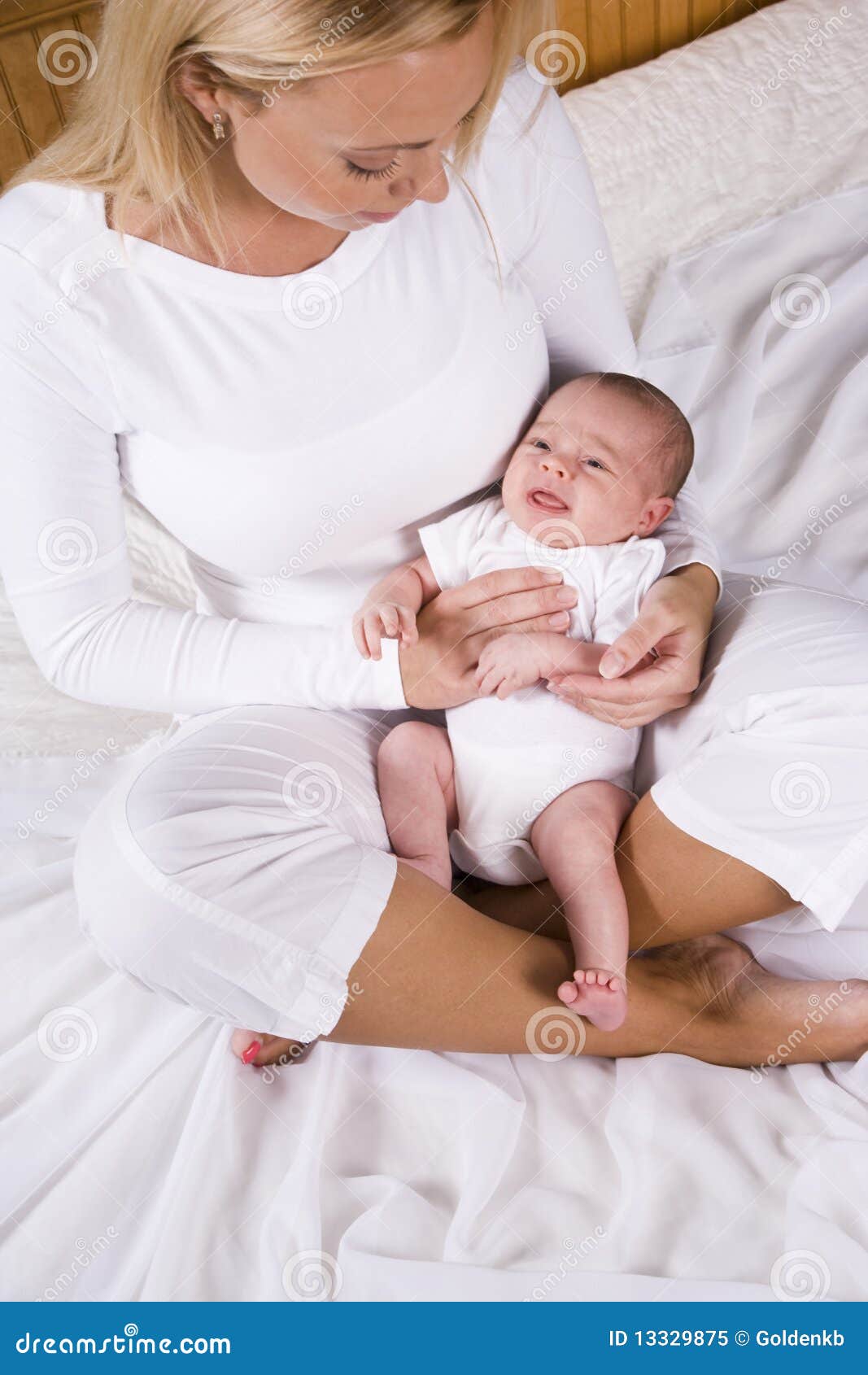 Beautiful Young Mother Holding Baby Son In Her Arms Stock 