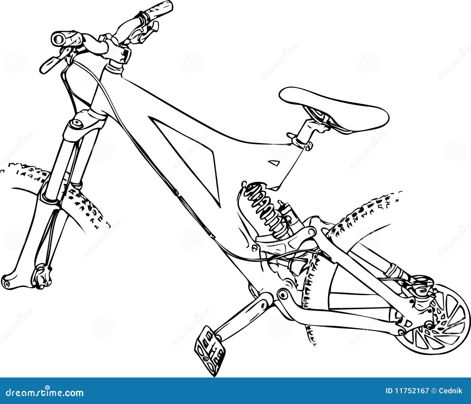 Mountine Bike Vector Drawing Royalty Free Stock Photography - Image