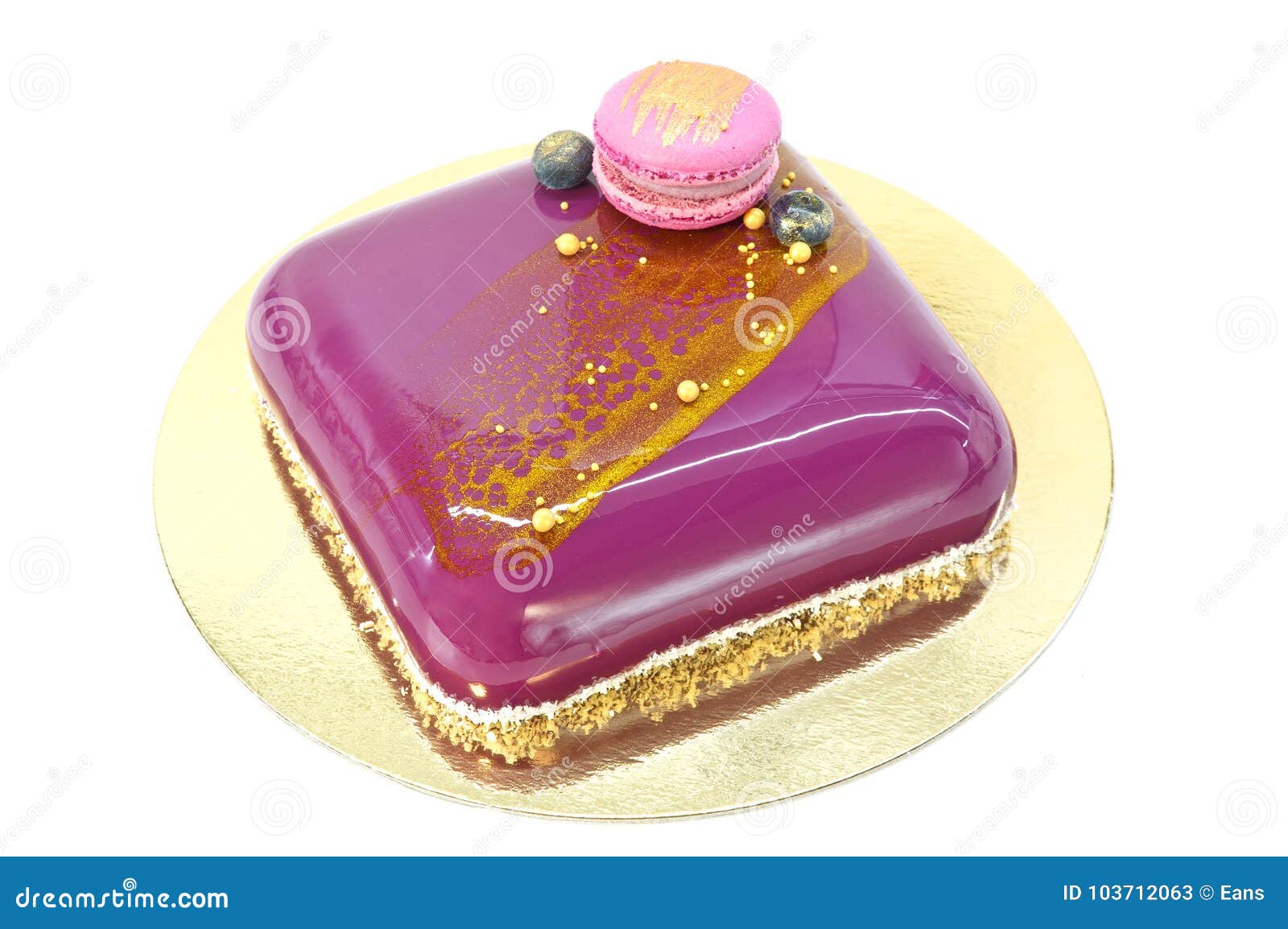 Mousse Cake Isolated Over White Stock Image Image Of Blackberry