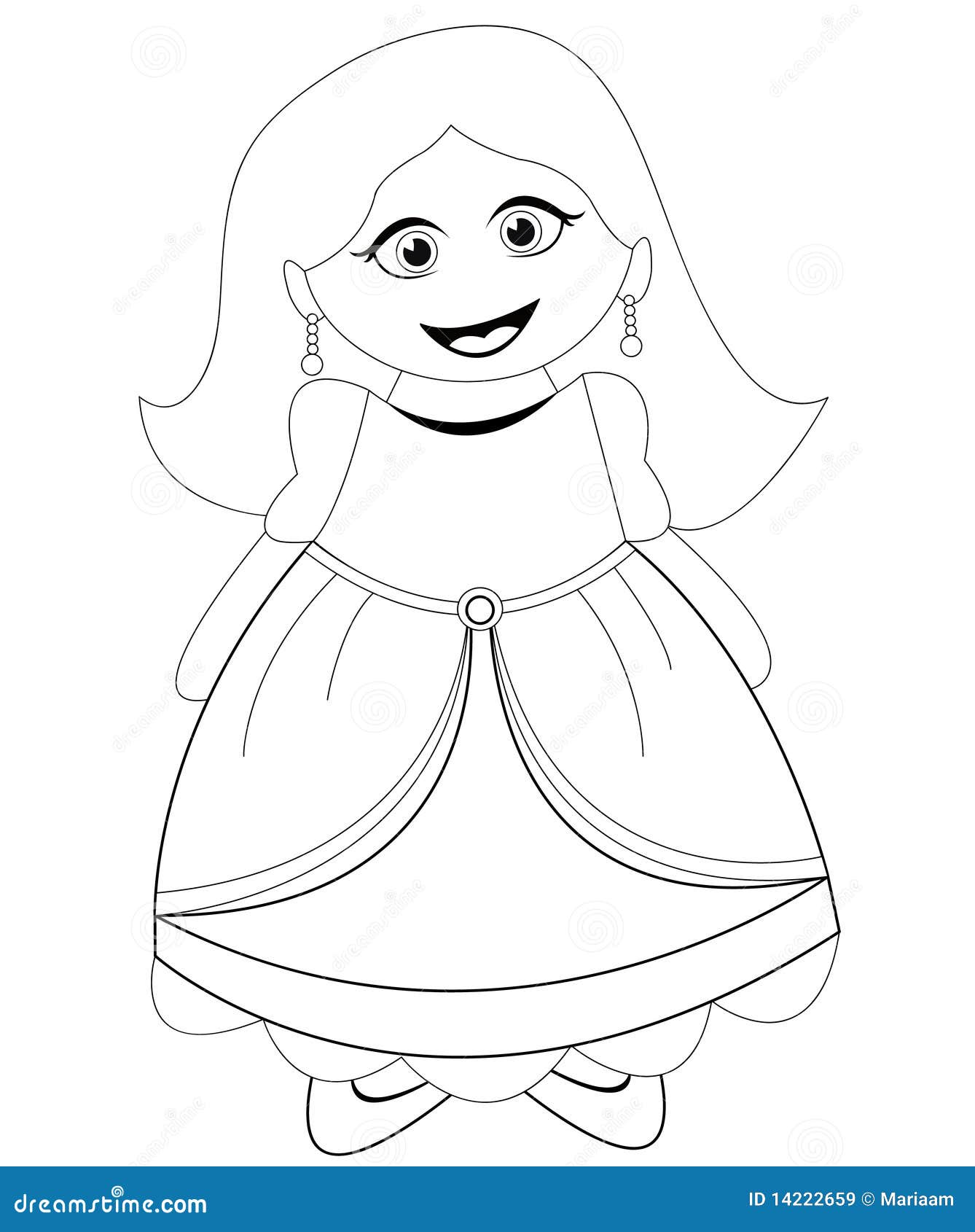 clipart princess black and white - photo #26