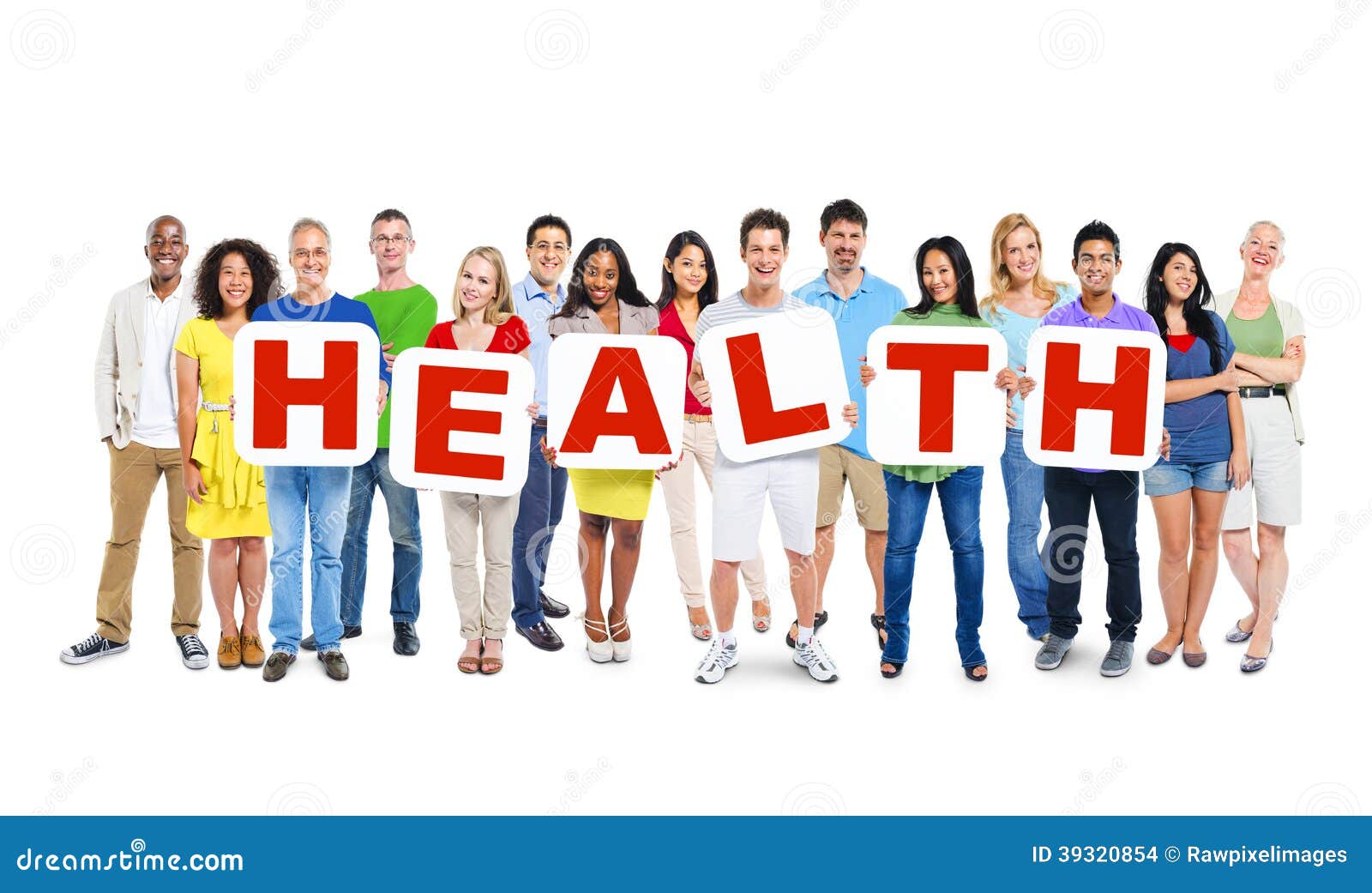 MultiEthnic Group Of People Holding Health Stock Photo  Image 