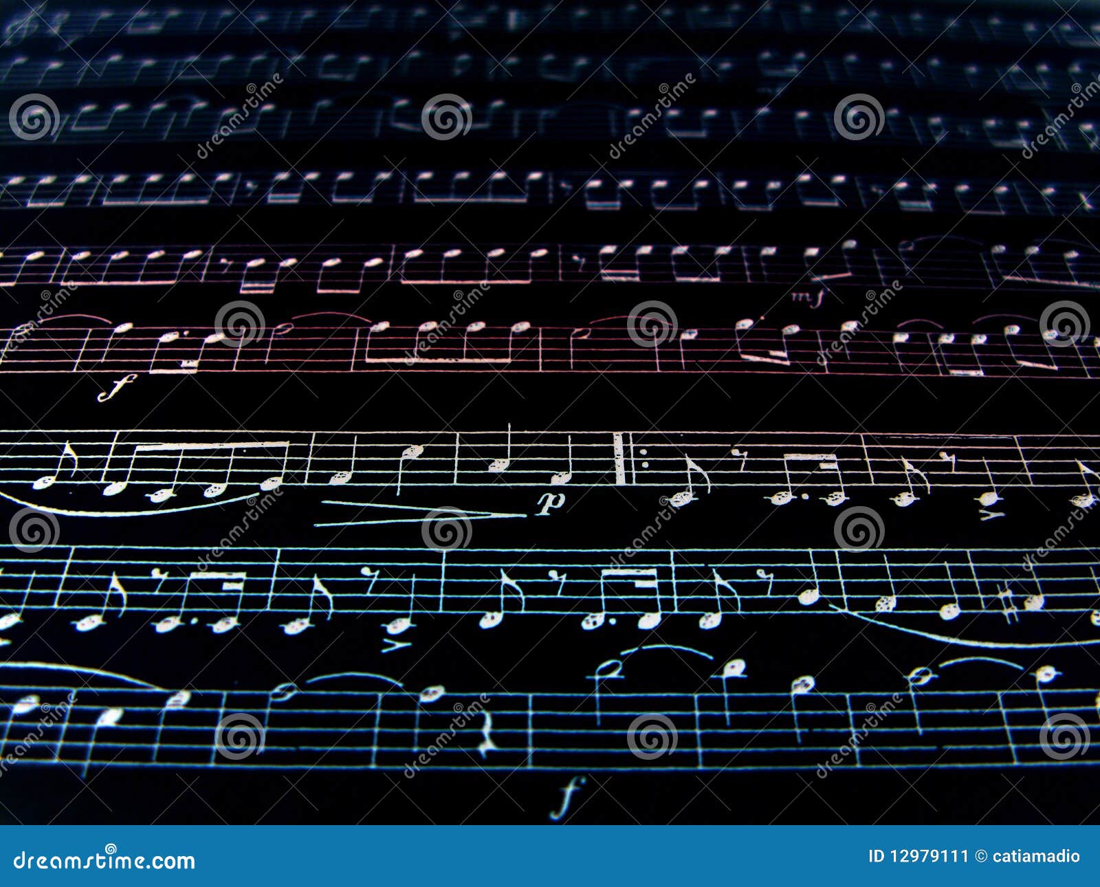 Music Notes Background Stock Image  Image: 12979111