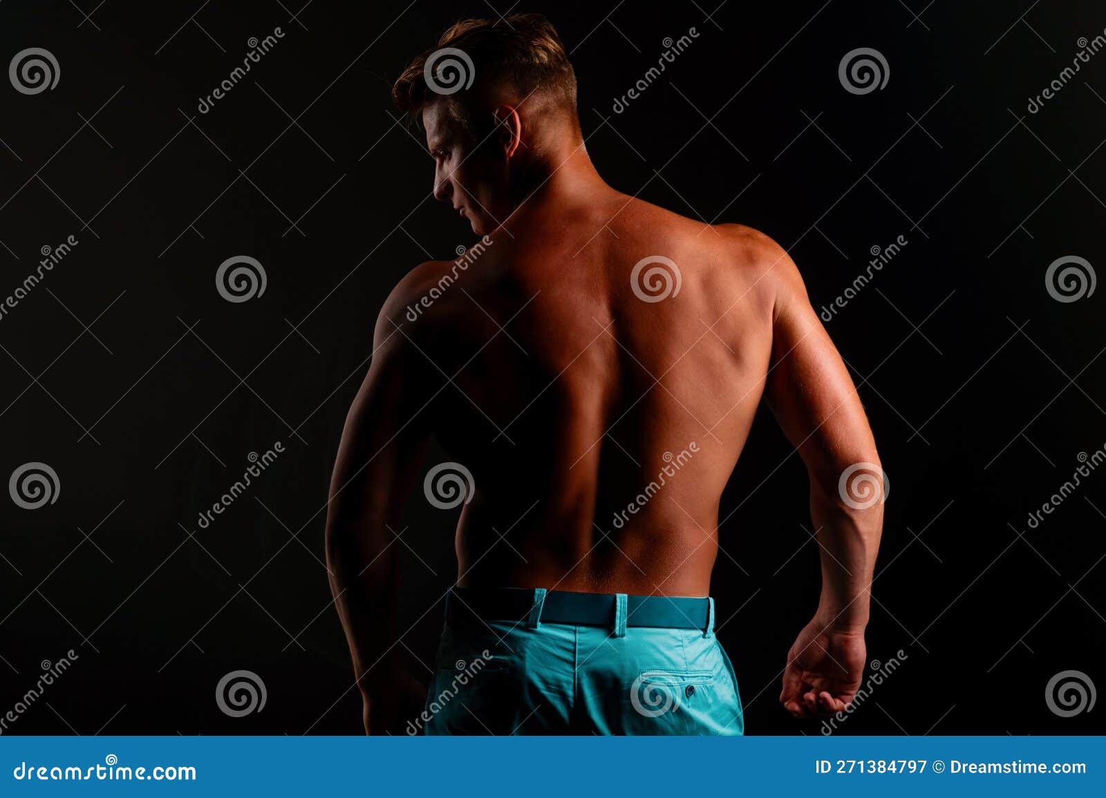 Naked Man Back Nude Male Torso Sexy Muscular Guy Topless Muscular