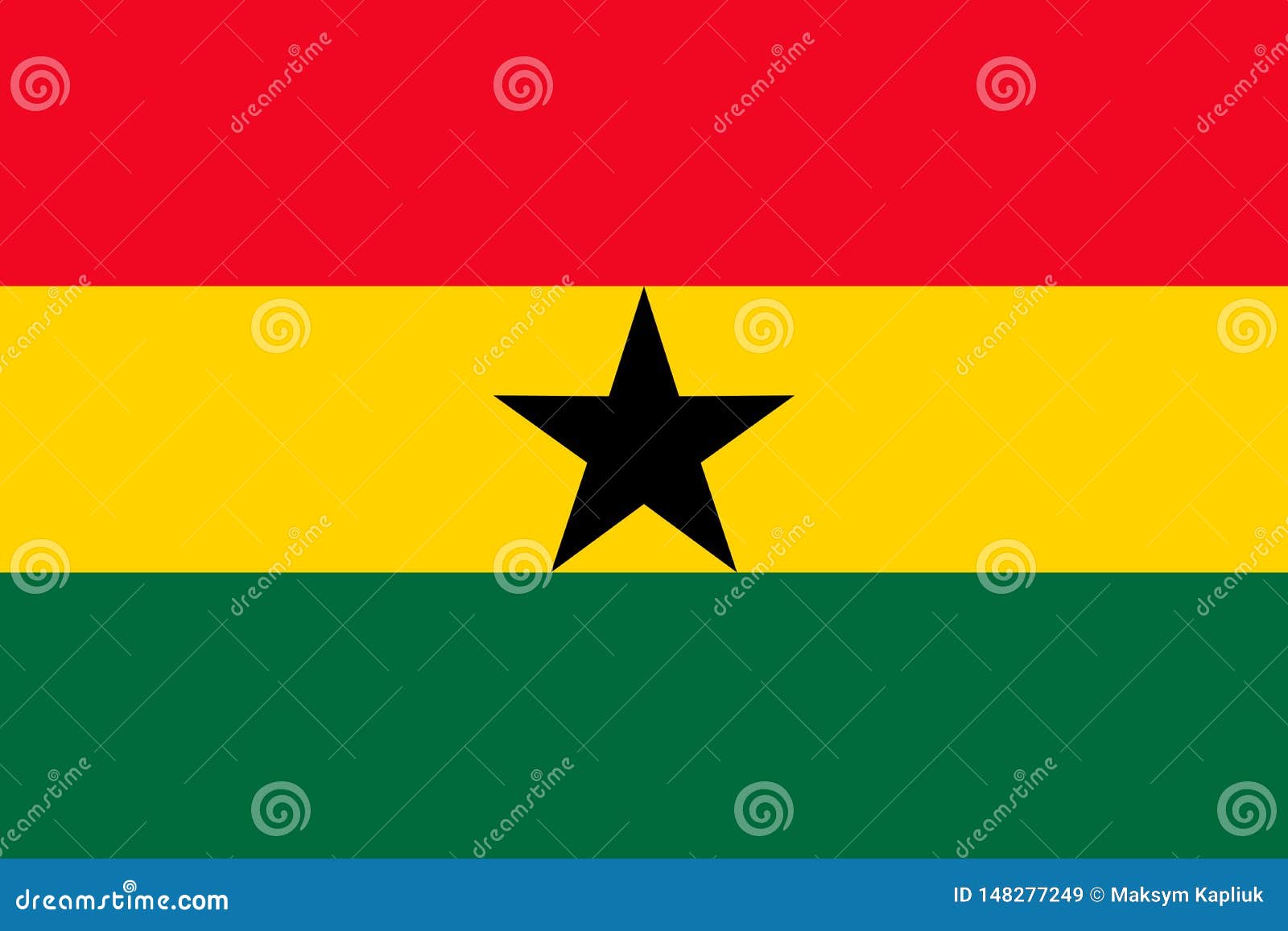 Ghana National Flag Vector Illustration Accra Stock Vector