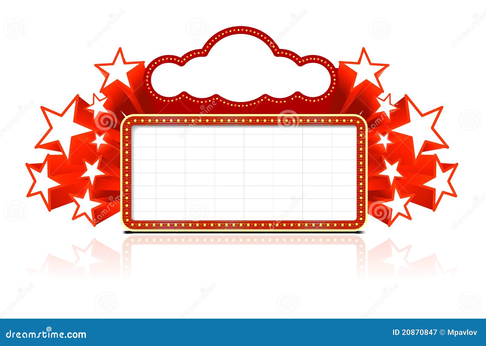 Blank Movie Marquee Clipart Neon marquee sign vector