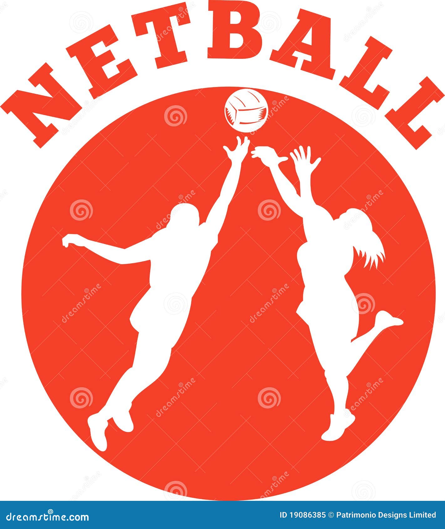 Netball Player Jumping Ball 19086385 