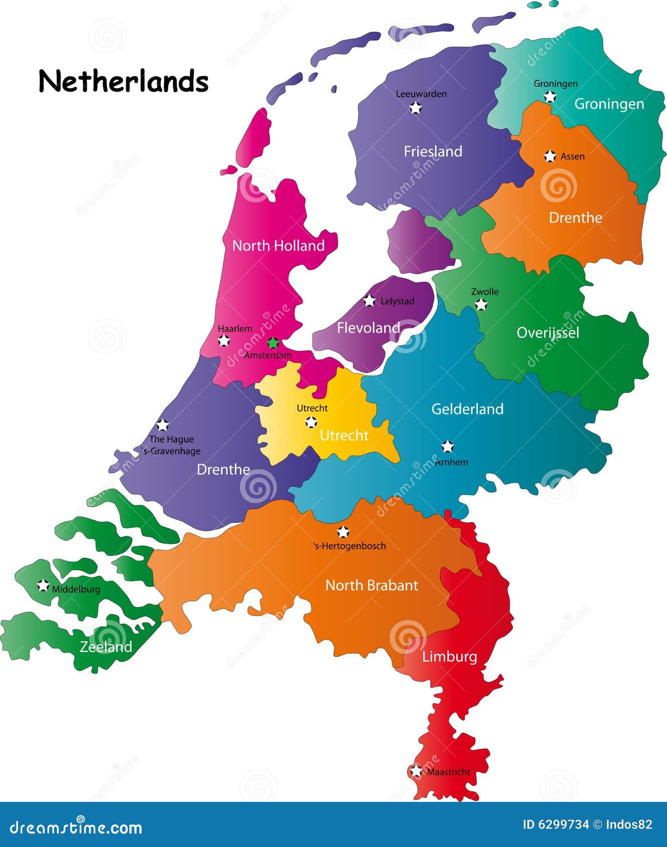 Netherlands Map Stock Images - Image: 6299734