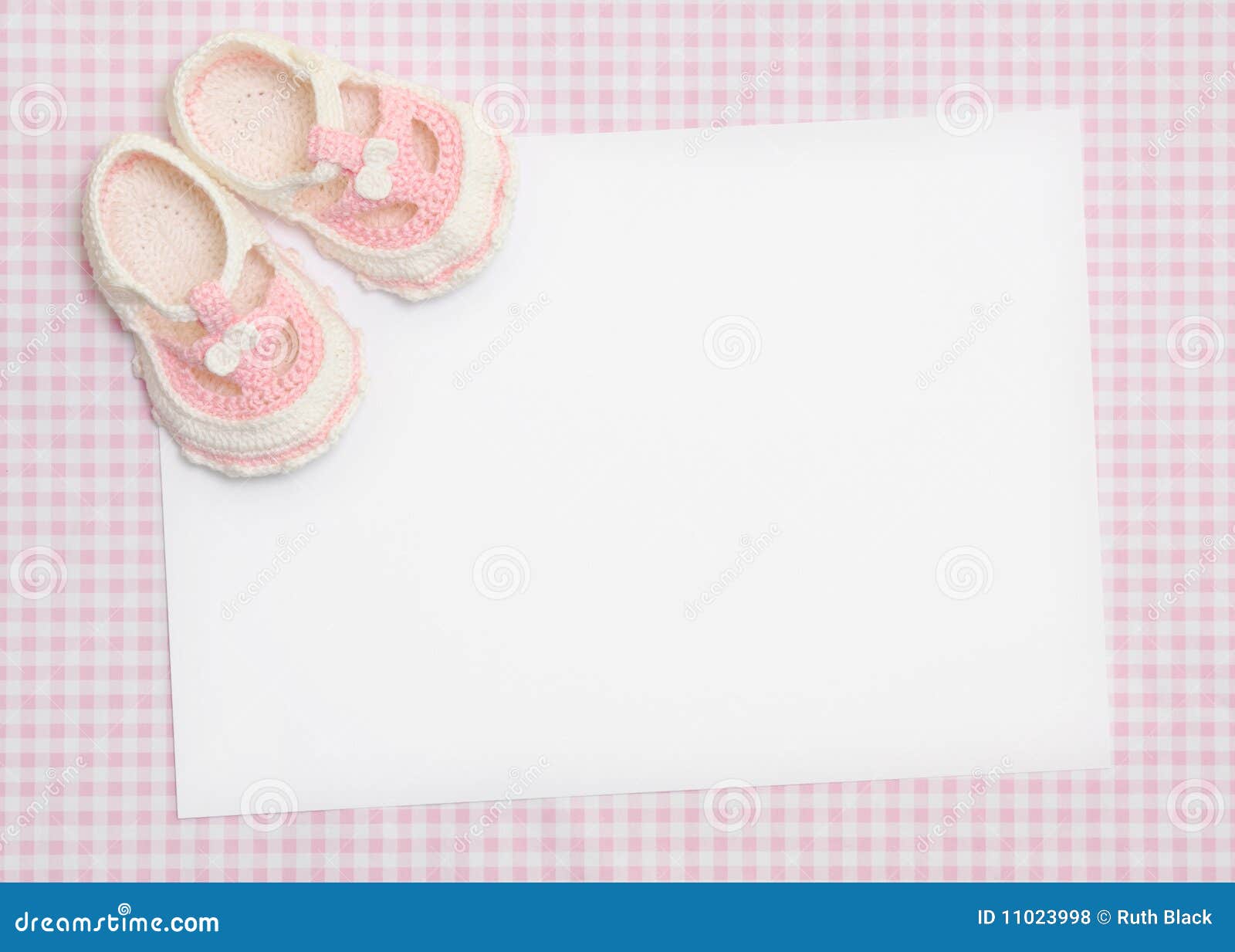 Blank card for new baby or baby shower invitation.
