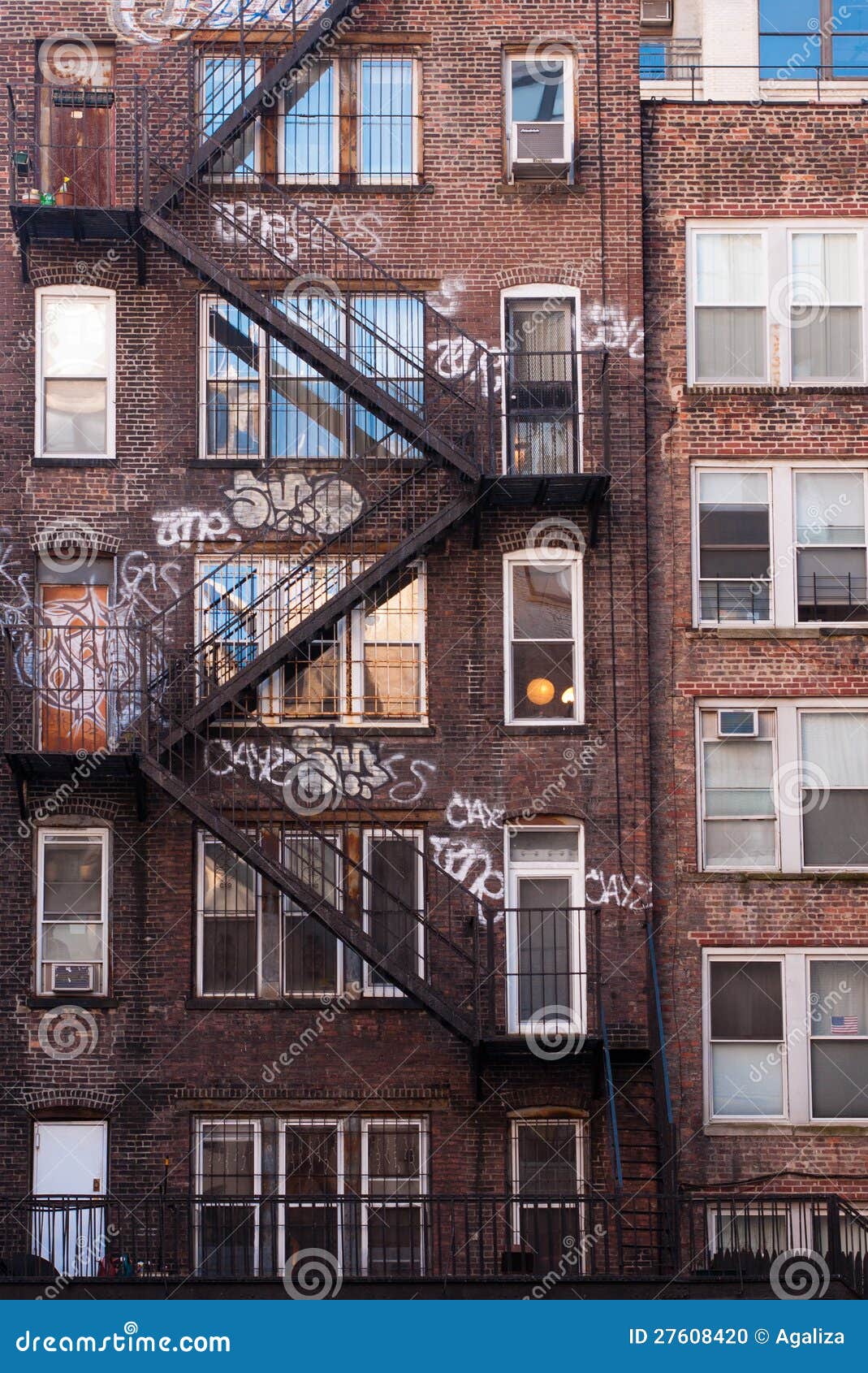 New York City Brick Apartment Building Stock Photo - Image: 27608420