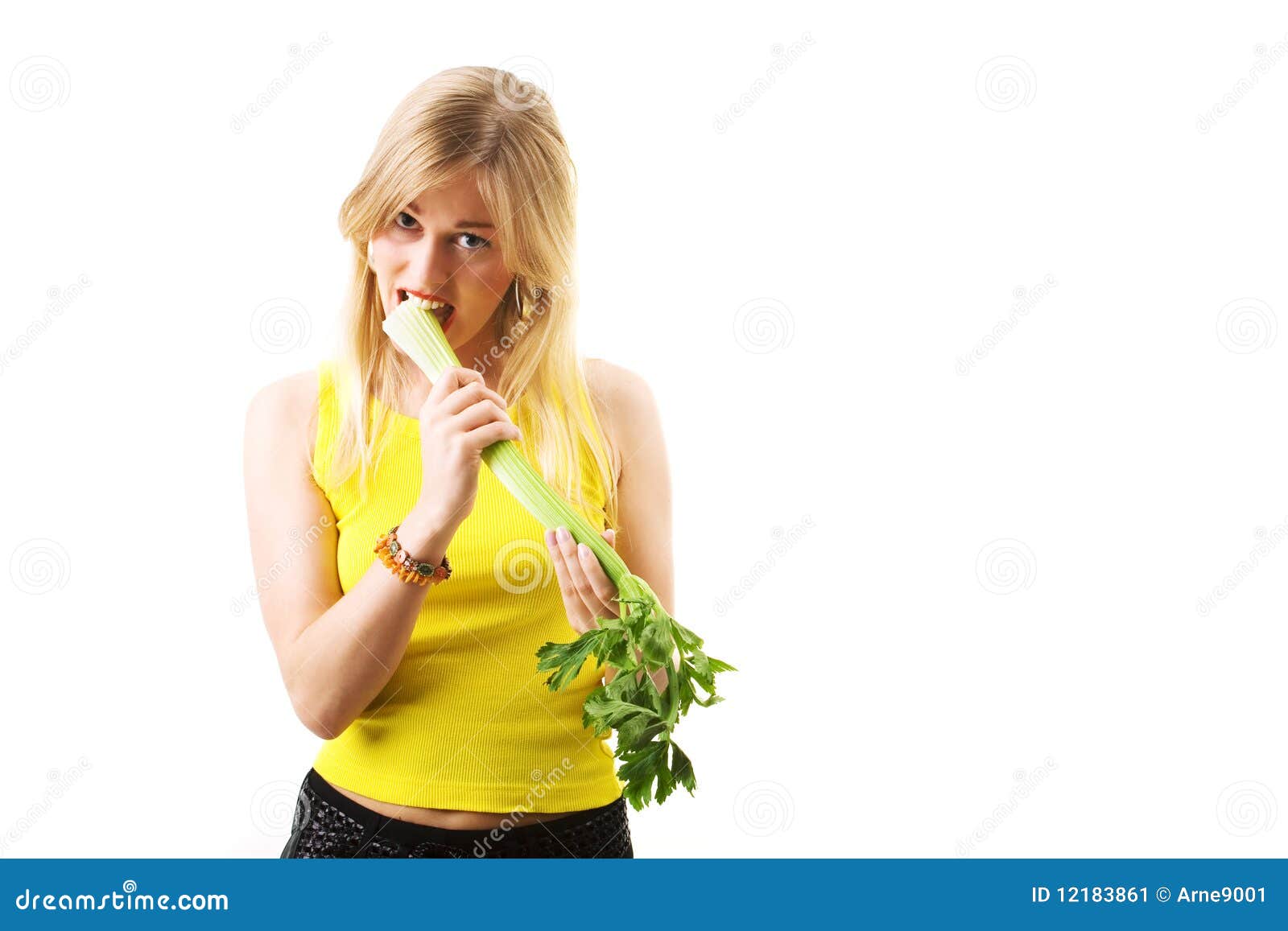Nibbling Celery Stock Image Image 12183861