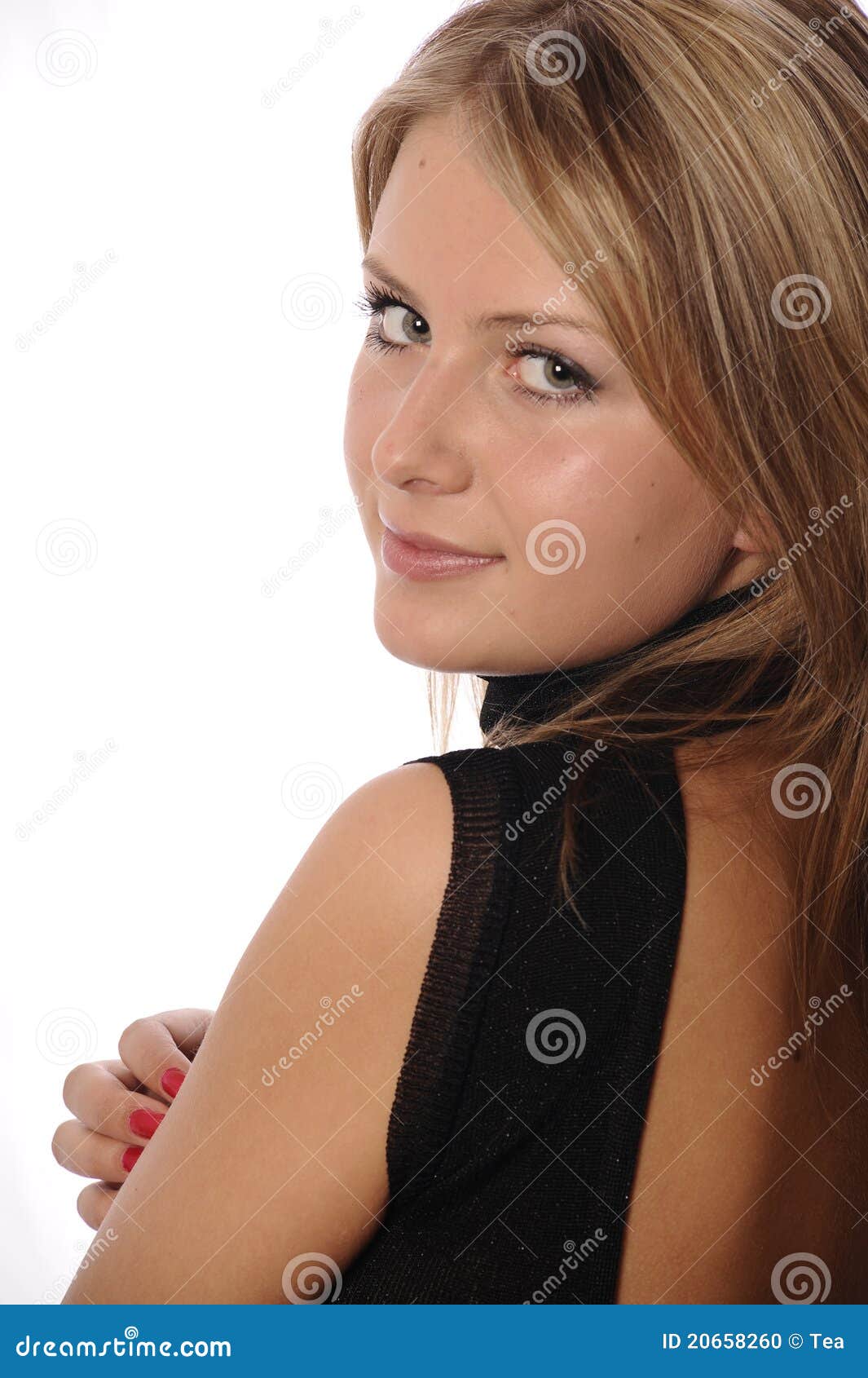 Nice woman in sexy clothes isolated on white
