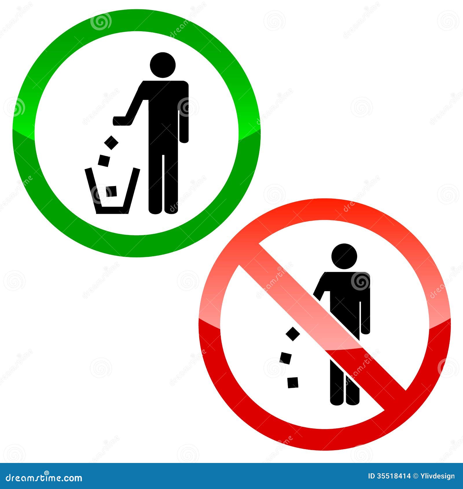 No Littering Triangle Signs Stock Images  Image: 35518414