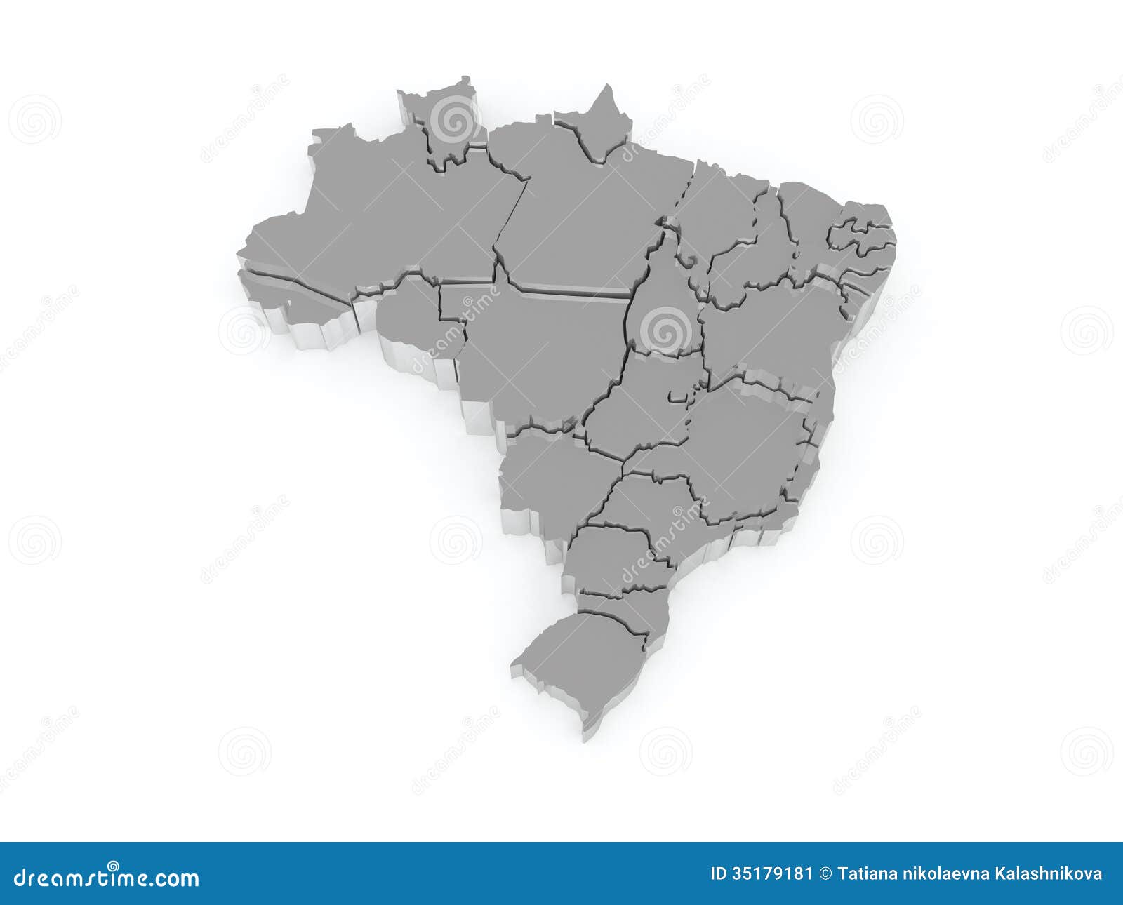 巴西的三维地图. 库存图片图片