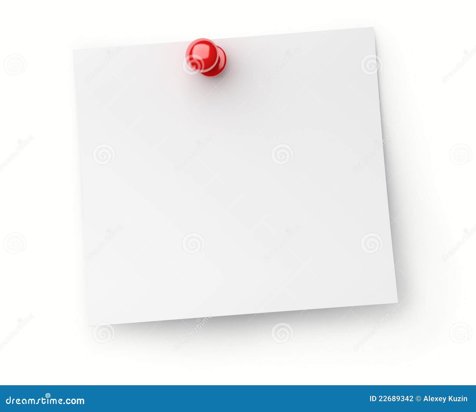 Note Paper With Red Push Pin Stock Photography Image 22689342