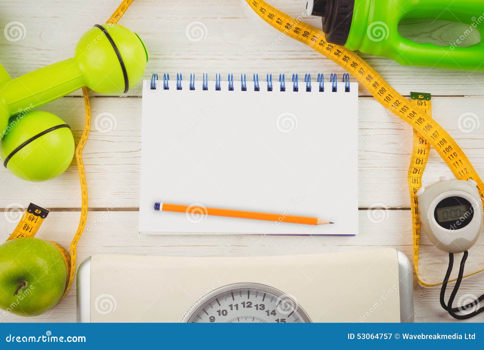 Notepad With Indicators Of Healthy Lifestyle Stock Photo - Image ...