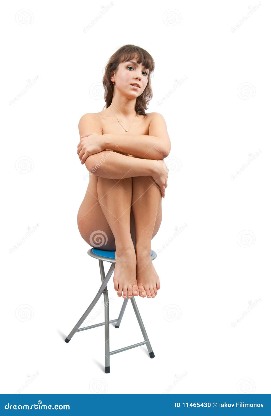 girl sitting on stool Nude bar