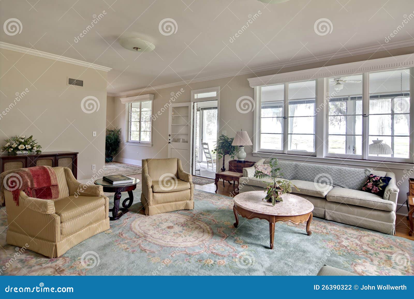 Old dated home interior with old furniture.