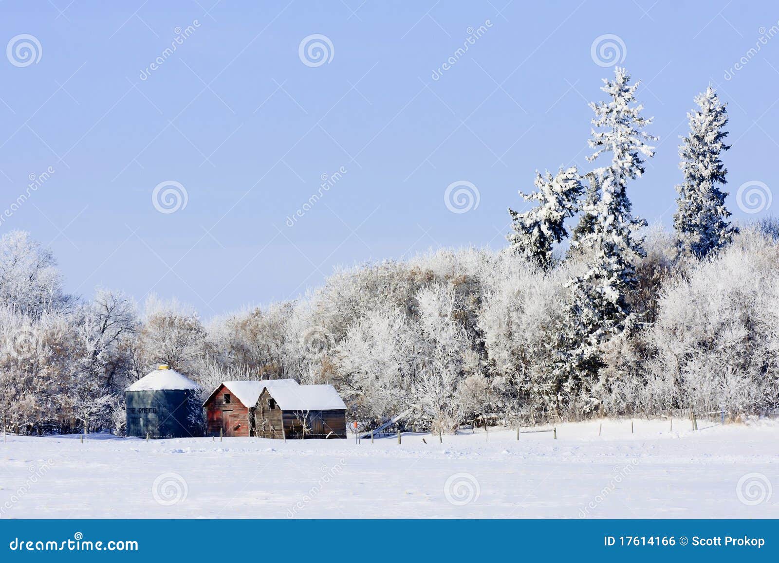Winter Old Farm Barn