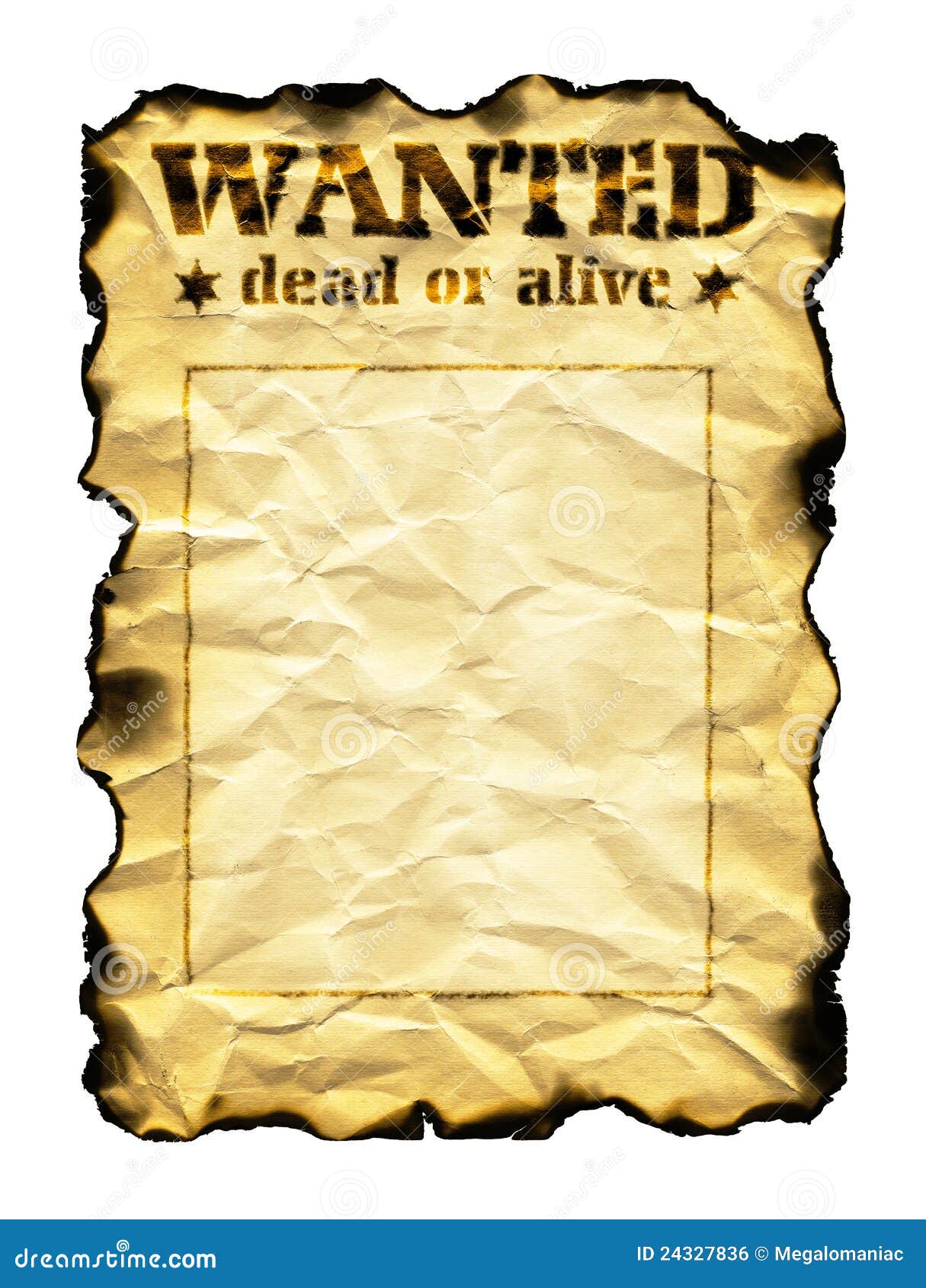 Old Sheet Of Paper With Words Wanted Dead Or Alive Royalty Free Stock
