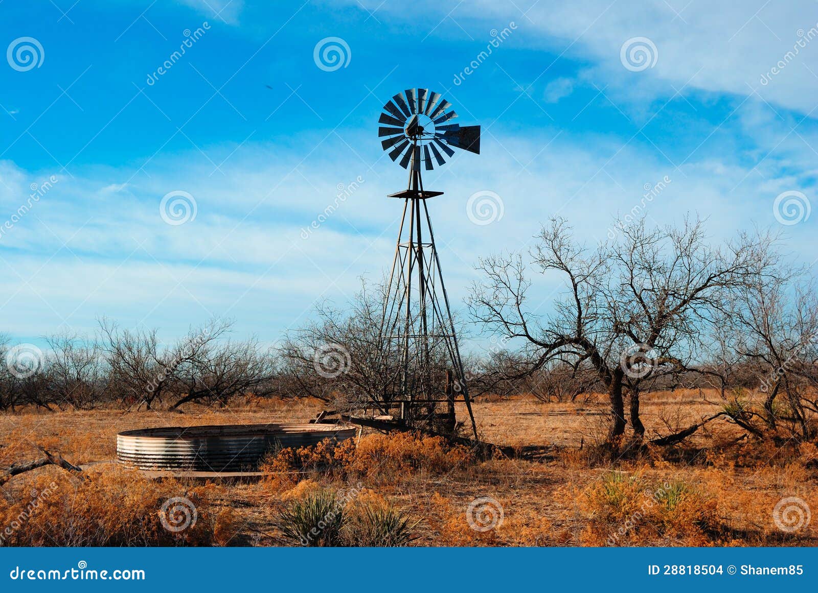Water windmill in rural Oklahoma.