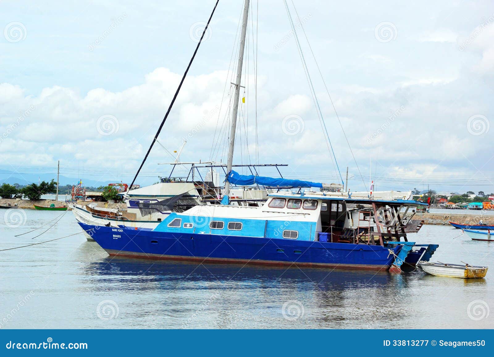 Old Wooden Boat At Sea. Royalty Free Stock Photography - Image 