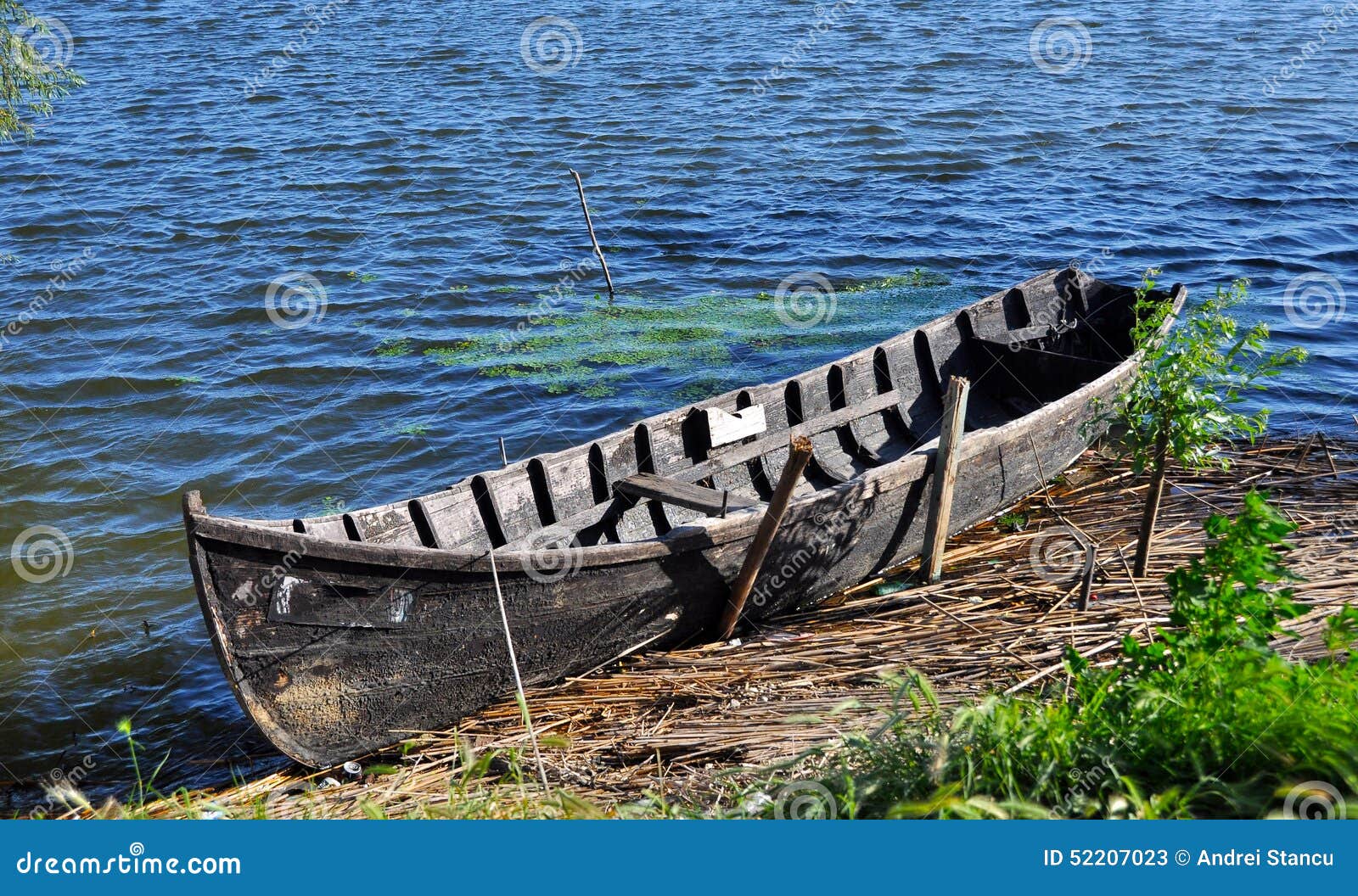 Old wooden fishing boat