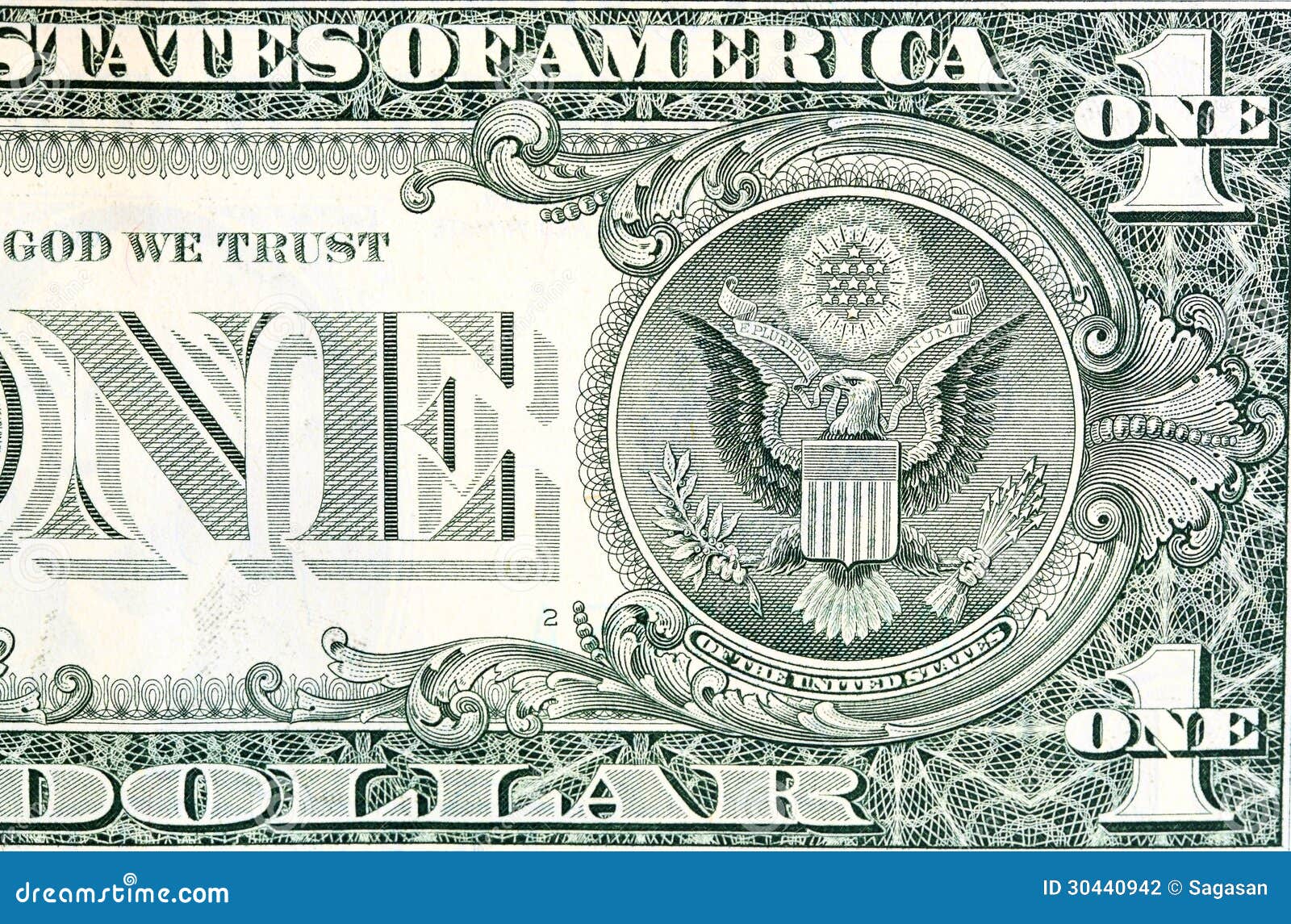Eagle in a dollar bill. Symbol of American independence.