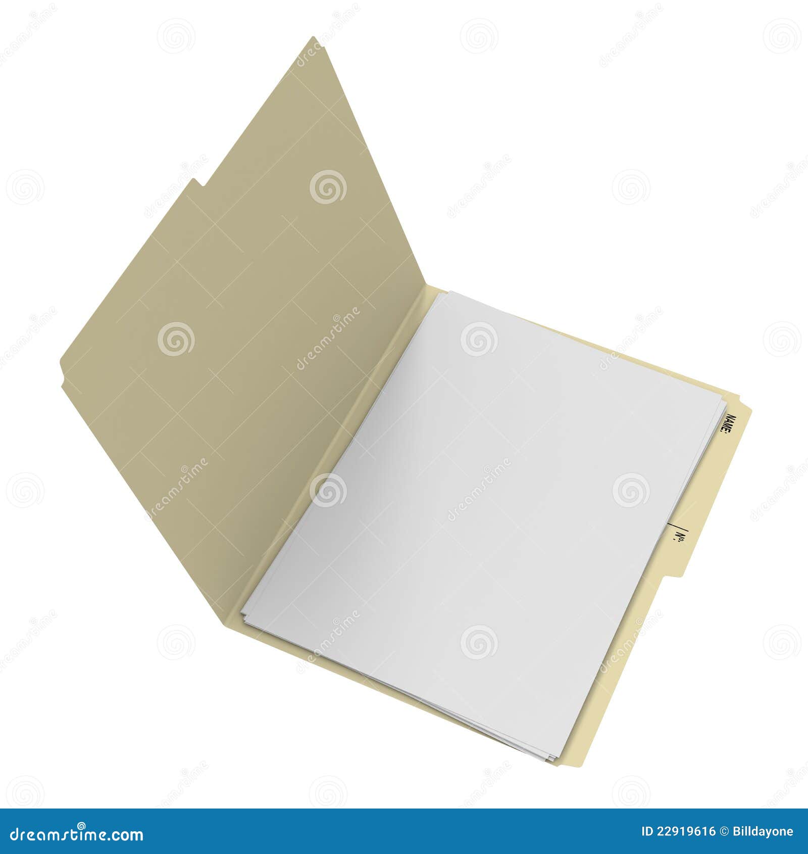 Open Manila Folder On White Background Royalty Free Stock Image - Image