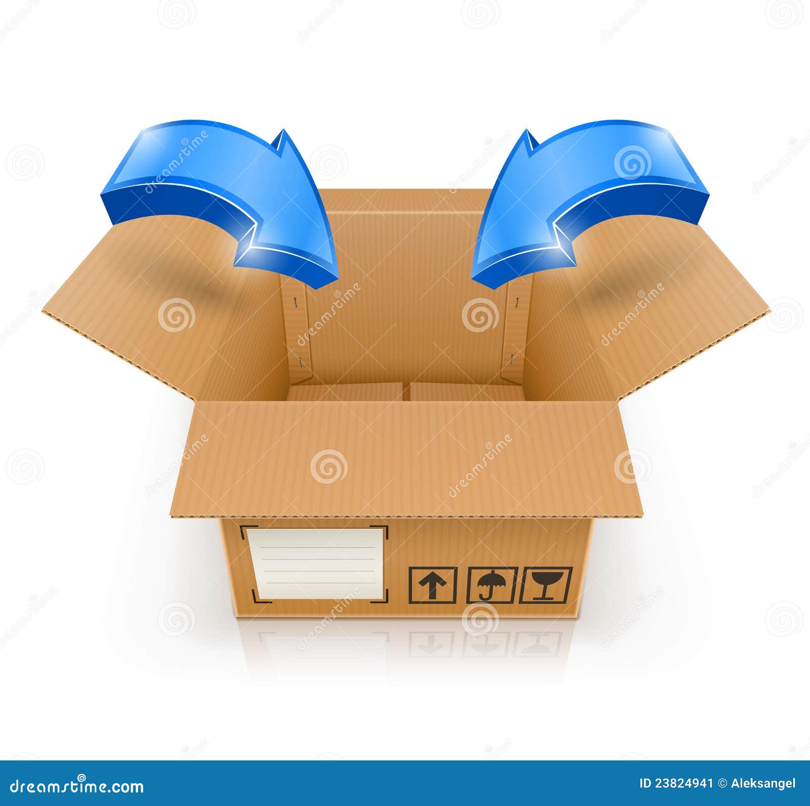 Opened Box With Arrow Inside Stock Image - Image: 23824941