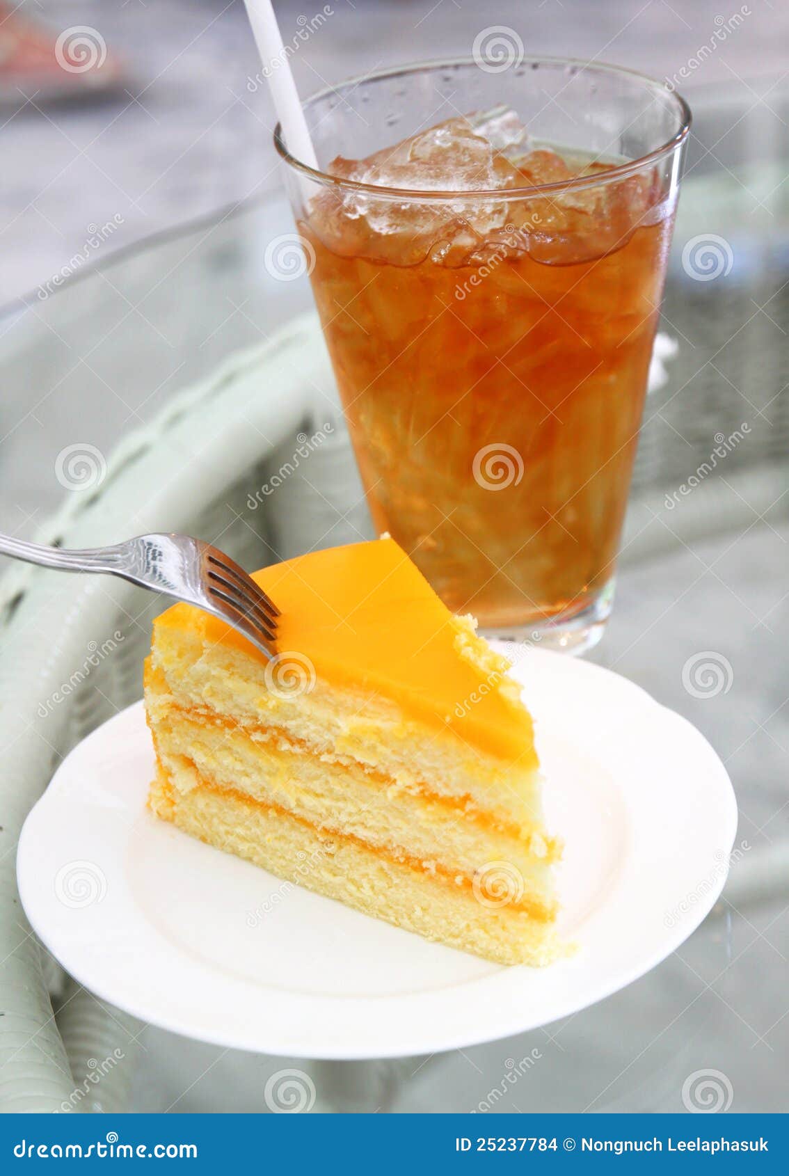 Orange Cake With Iced Tea Stock Images Image 25237784