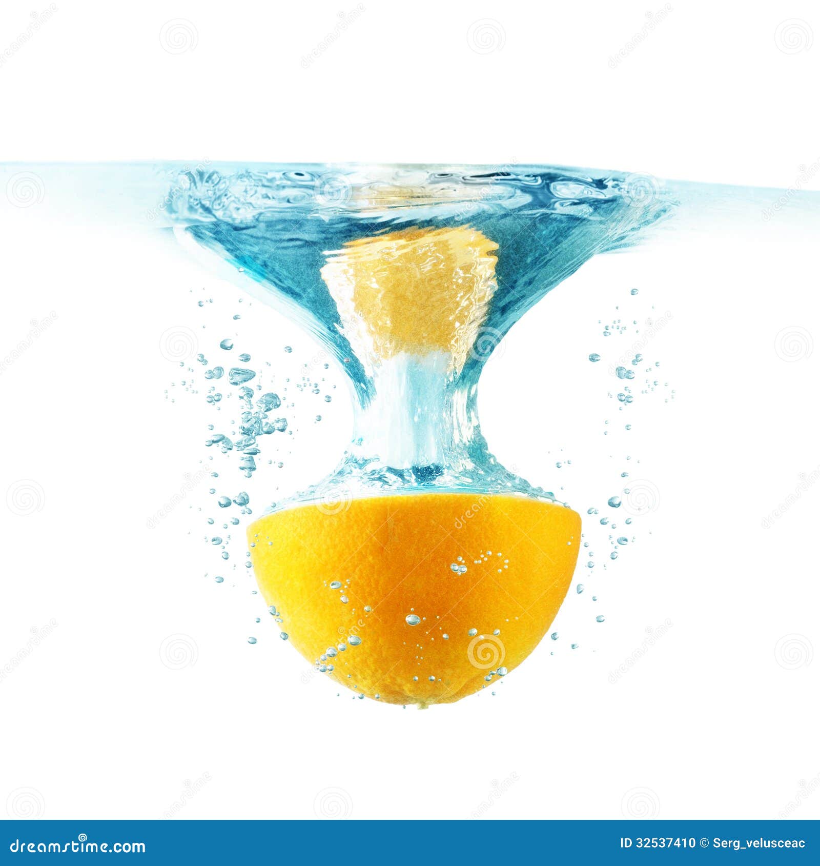 Orange Falling Into The Water Orange Falling Into The Water Stock Photo Image 32537410
