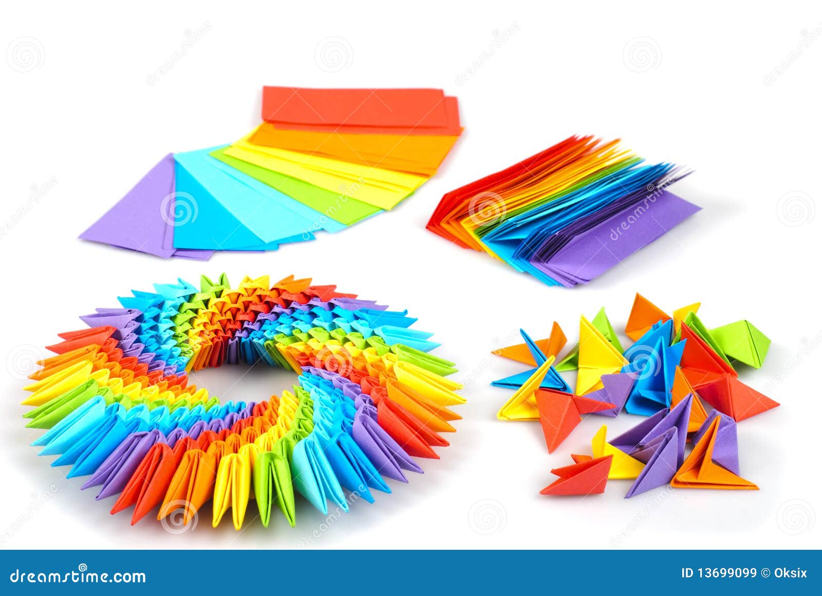 Maßeinheiten getrennt origami  Colorfull  regenbogen wie ein 3d Regenbogenkreis  origami kusudama