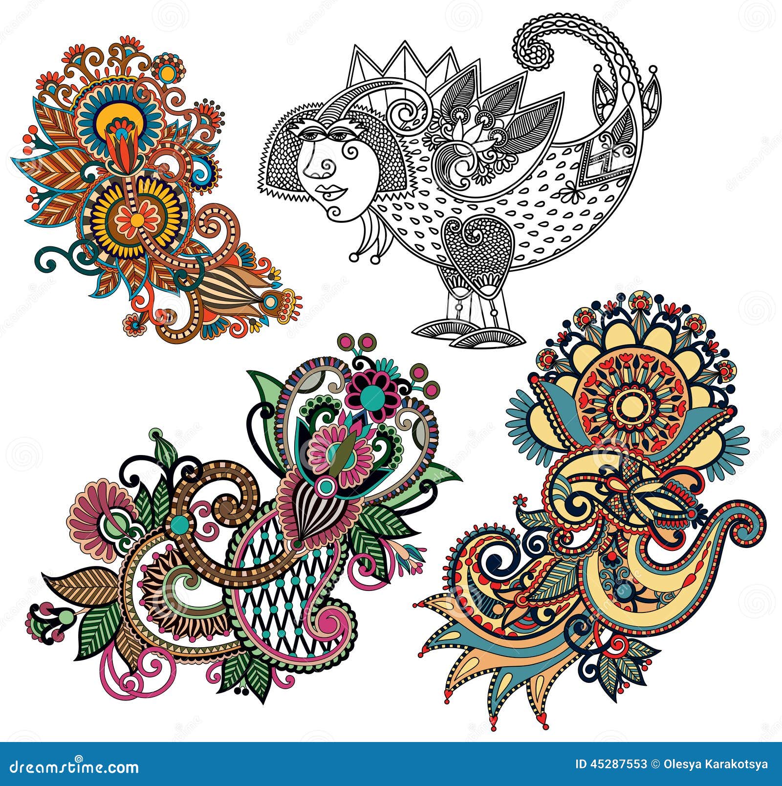 Line And Art Design Srl : Original hand draw line art ornate flower design stock