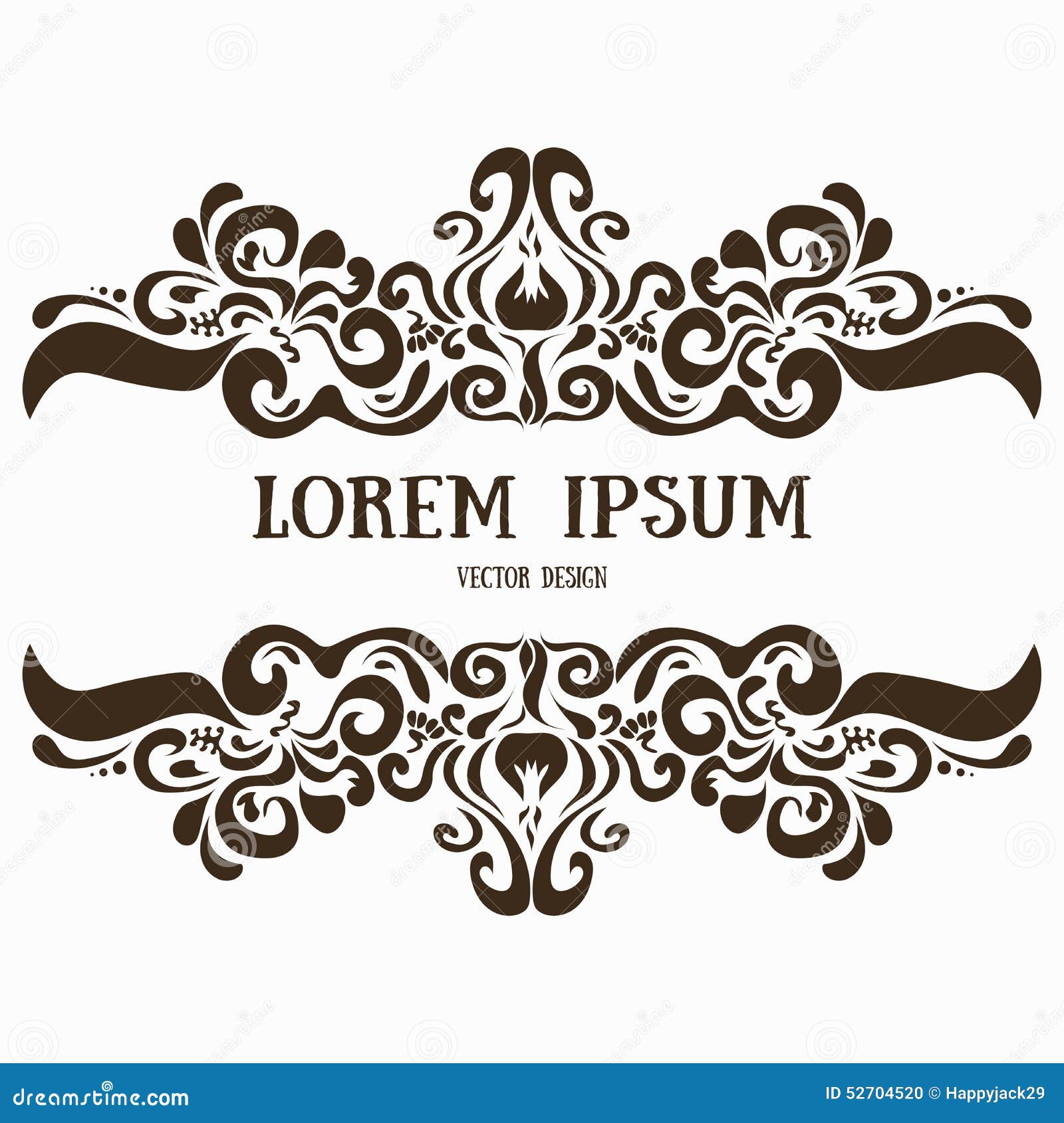 ornamental vector pattern frame border ornate element design place text wedding invitations 52704520