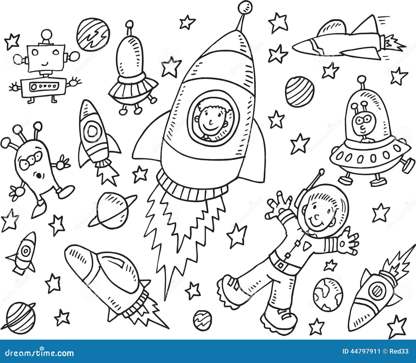 clip art outer space black and white - photo #1
