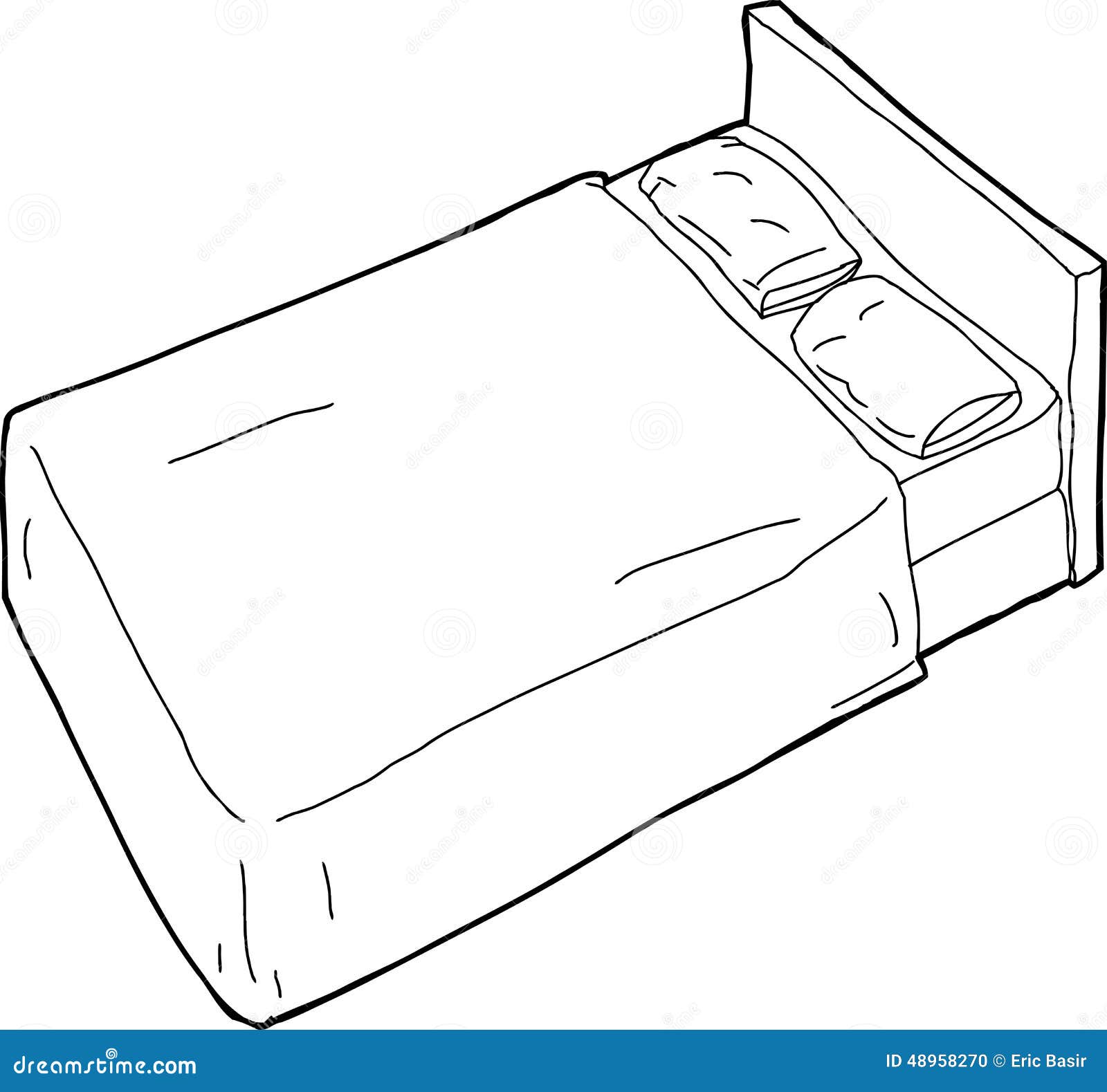 Outlined Bed Illustration Stock Illustration - Image: 48958270