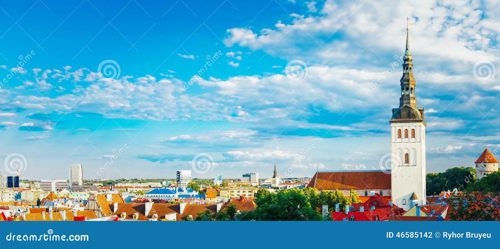 Stock Photo: Panorama Panoramic Scenic View Landscape Old City Town ...